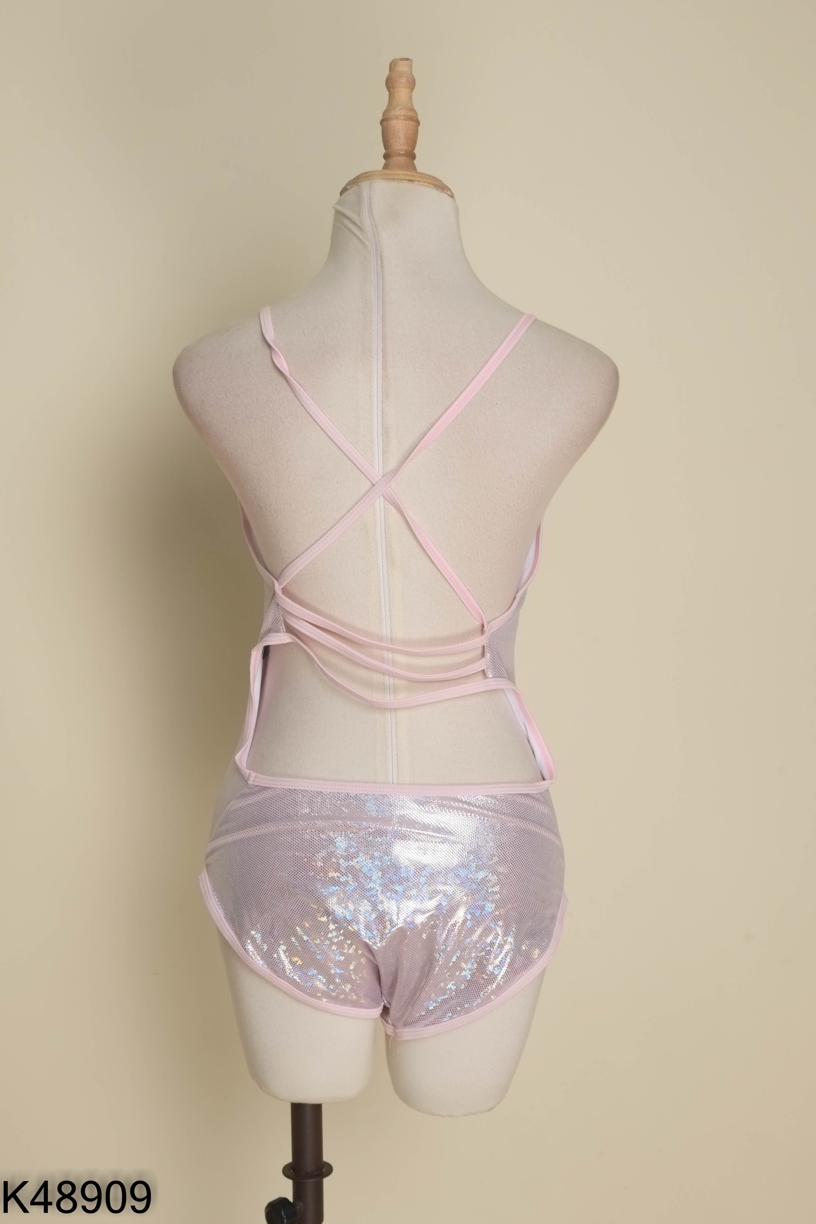 NEWTAG Bikini 1 mảnh hồng ánh nhũ