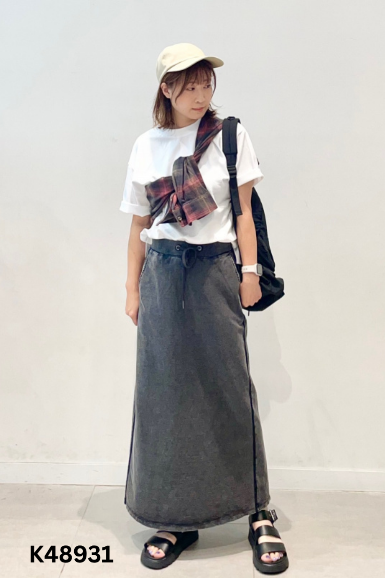 Chân váy GU xanh jeans mềm