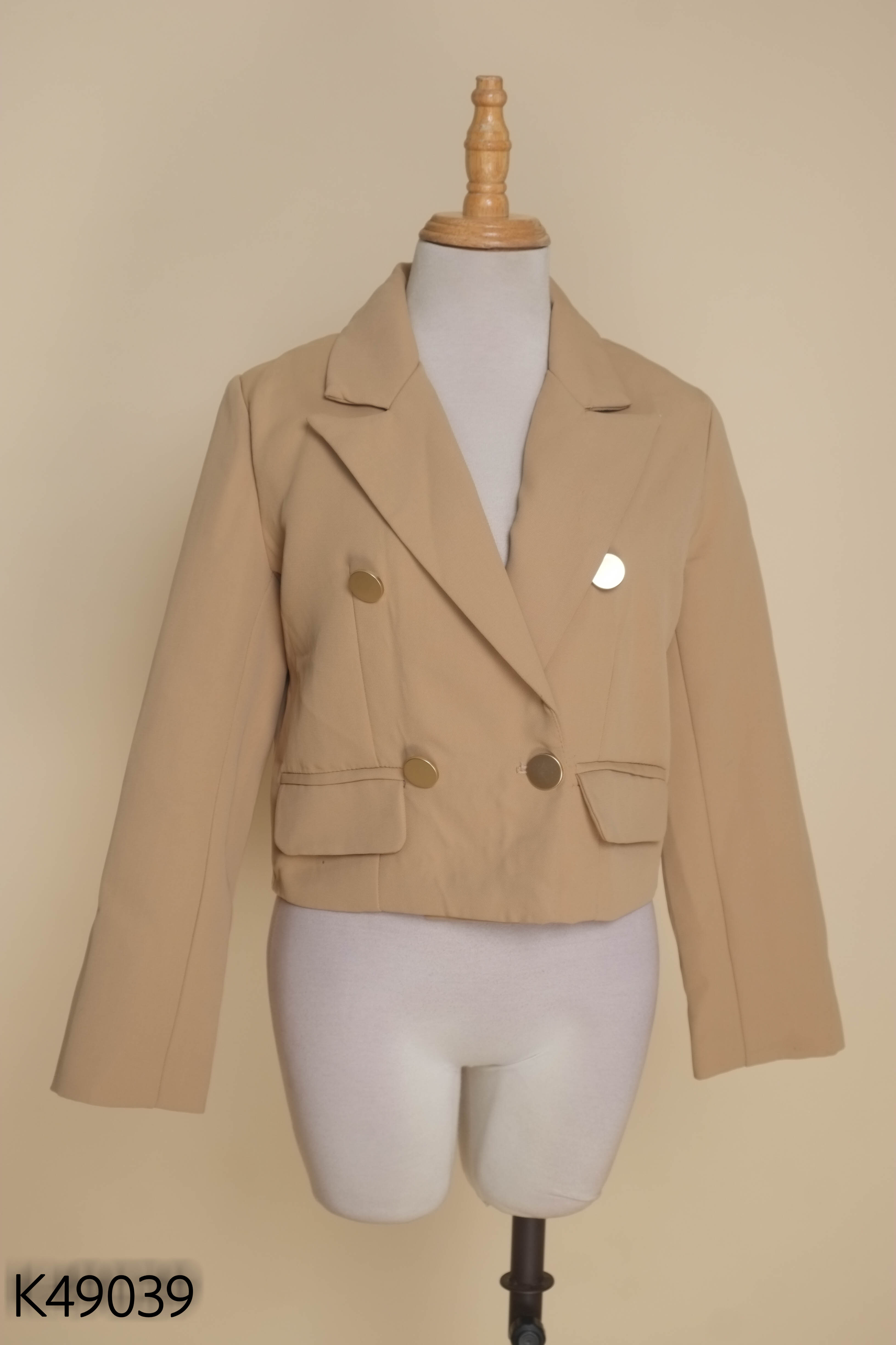 Áo blazer crotop nâu TONGTONG