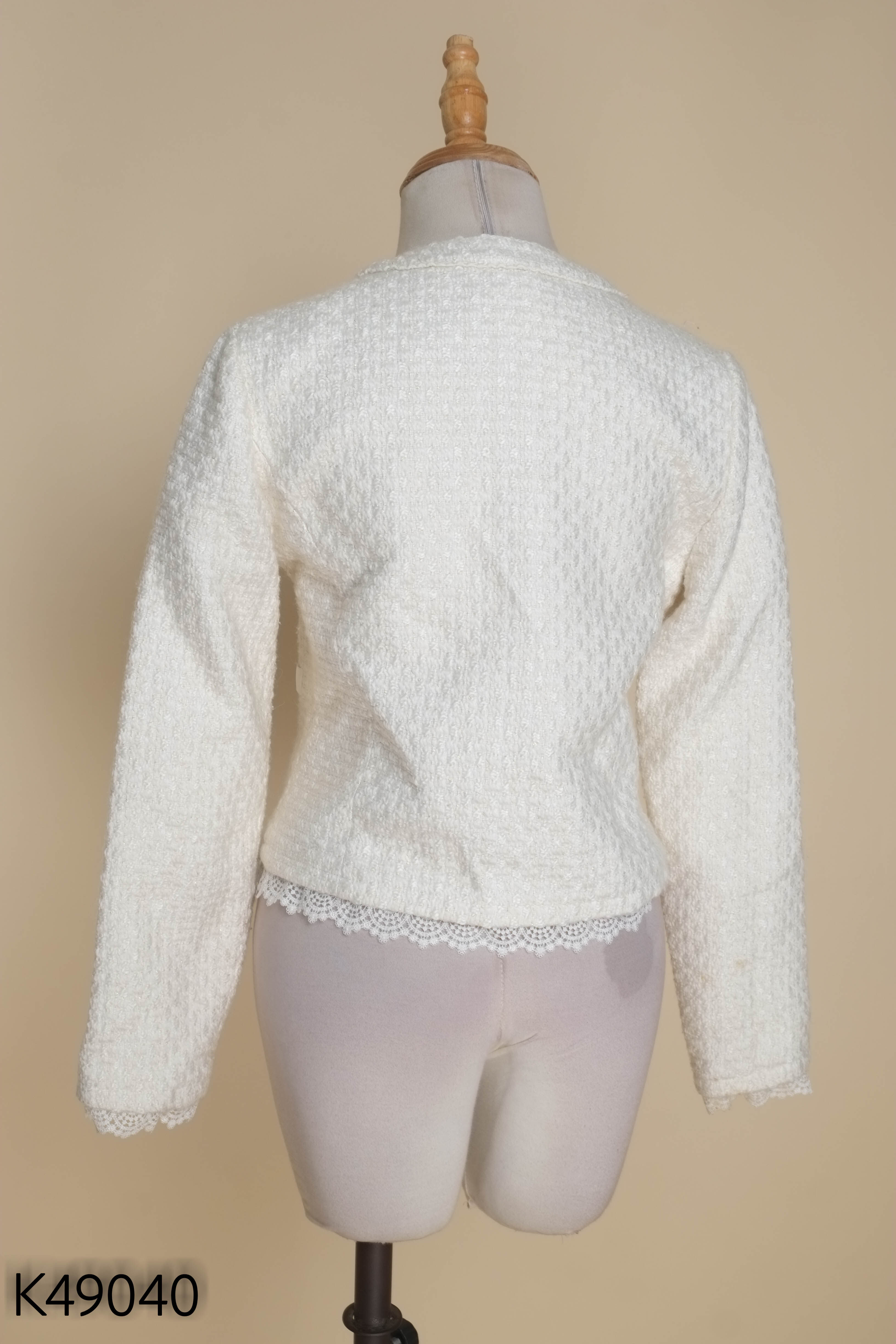 Áo tweed len be phối ren mặc 2 kiểu