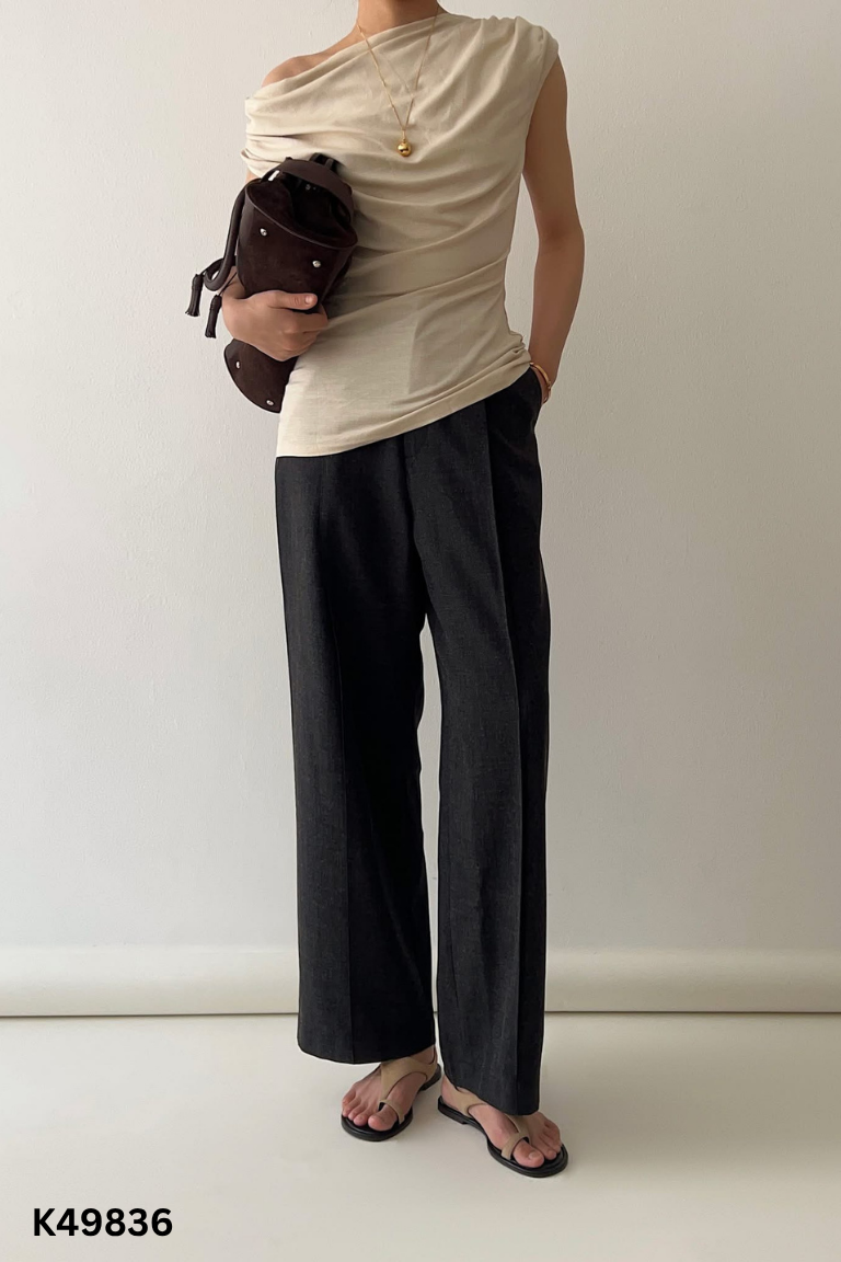 Áo linen OMAI nâu be