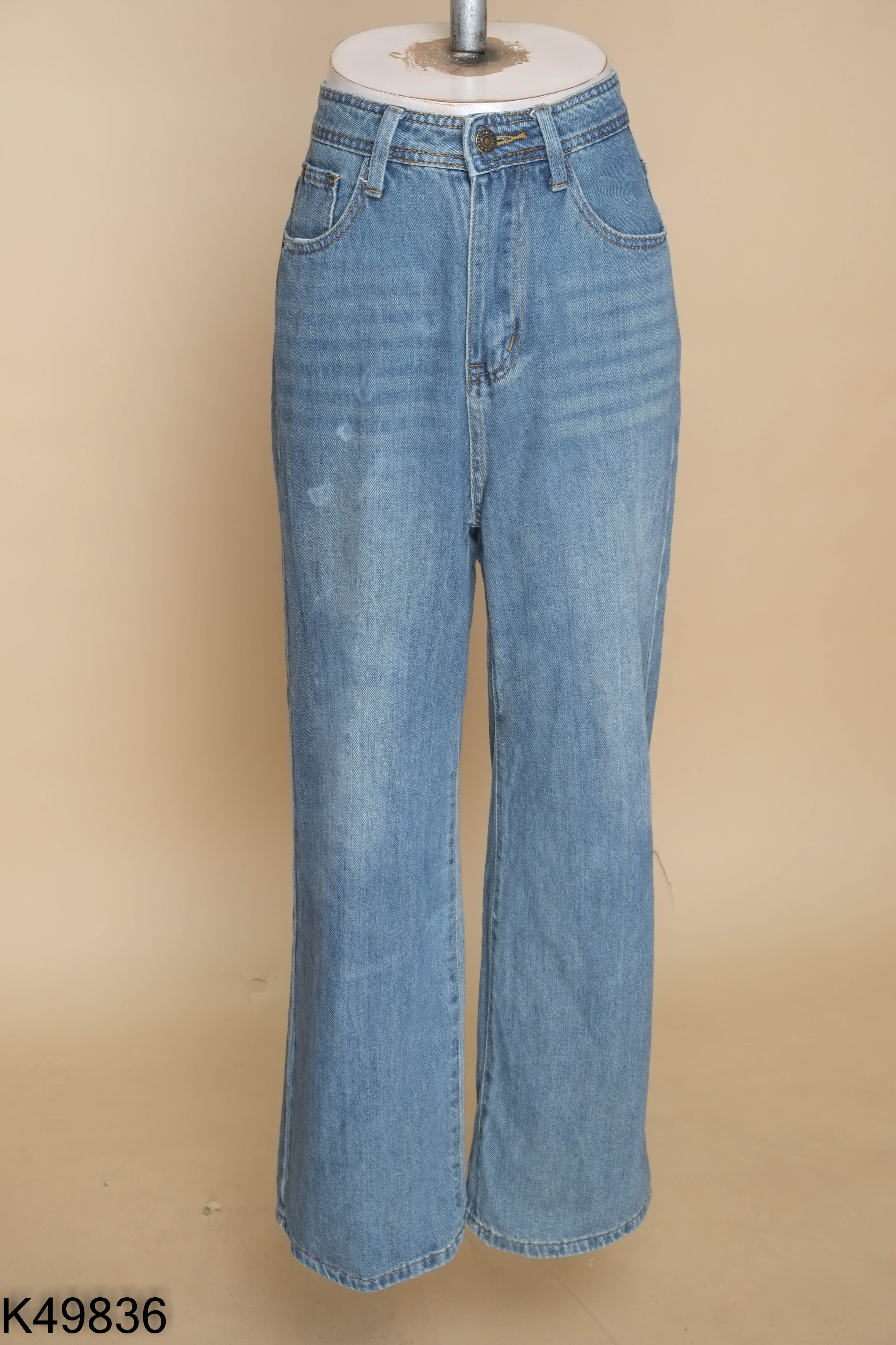 Quần jeans KITTIN xanh trơn