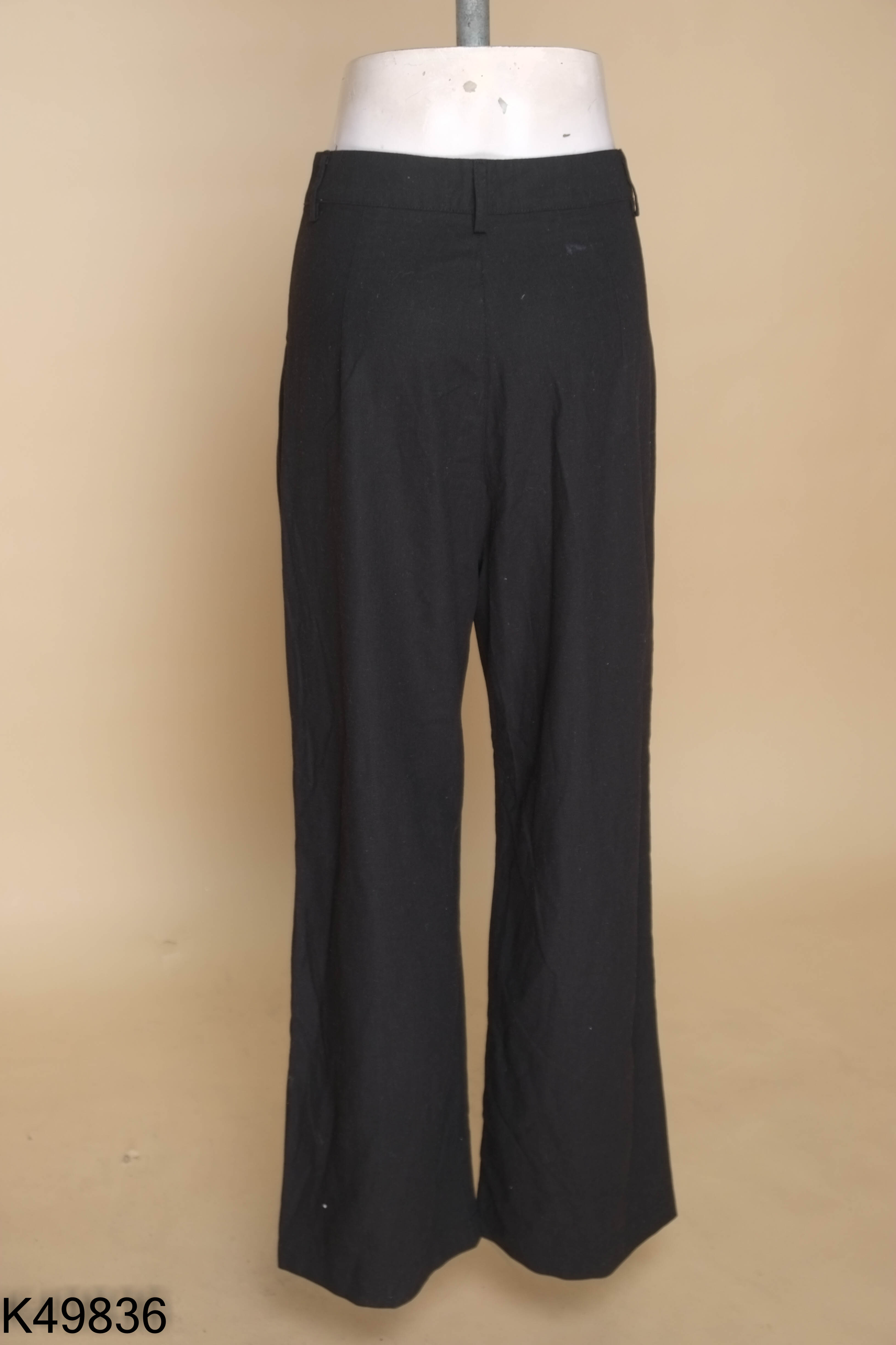 Quần linen AMEGON đen ly eo