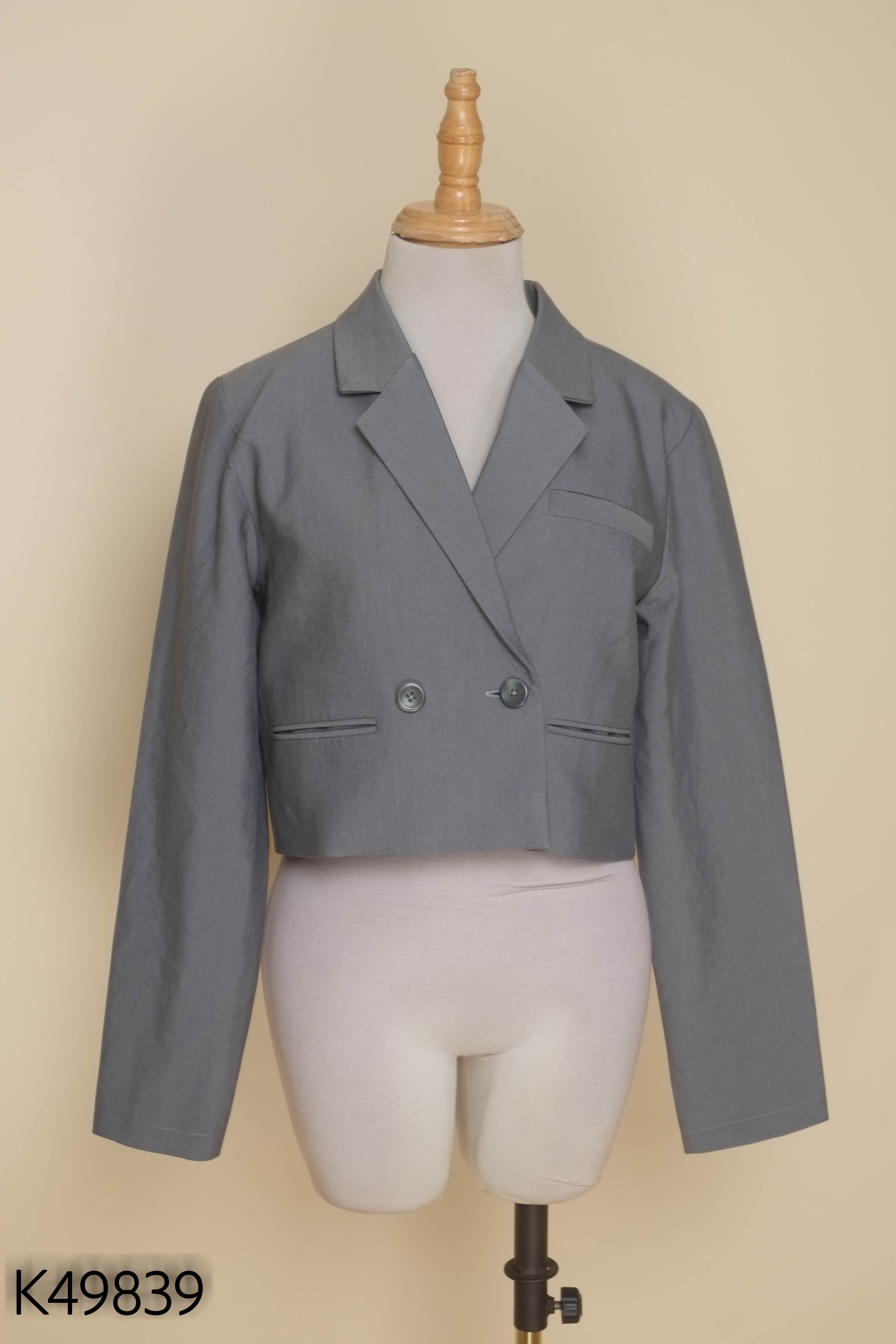 Áo blazer RUBIES xám croptop