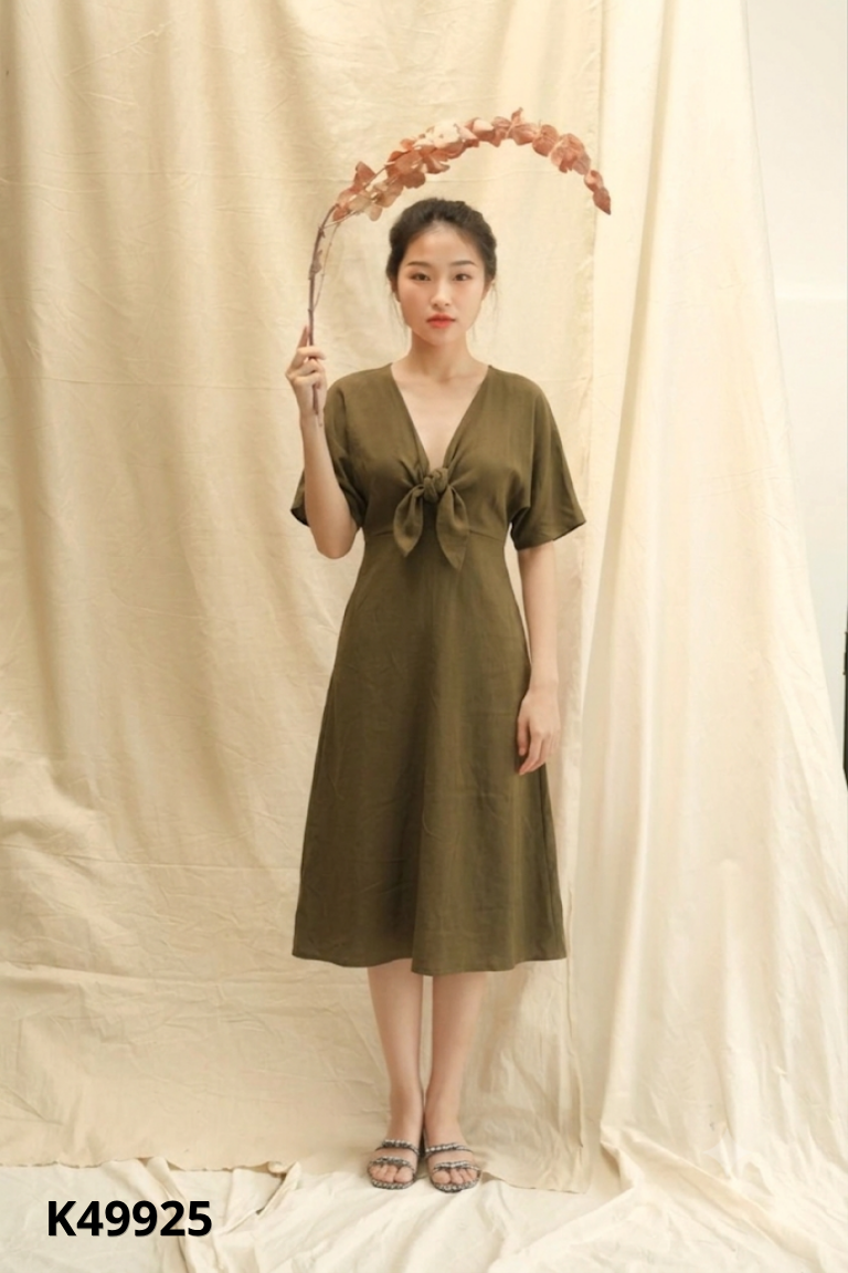 Váy xanh LIBE WORKSHOP cổ buộc nơ