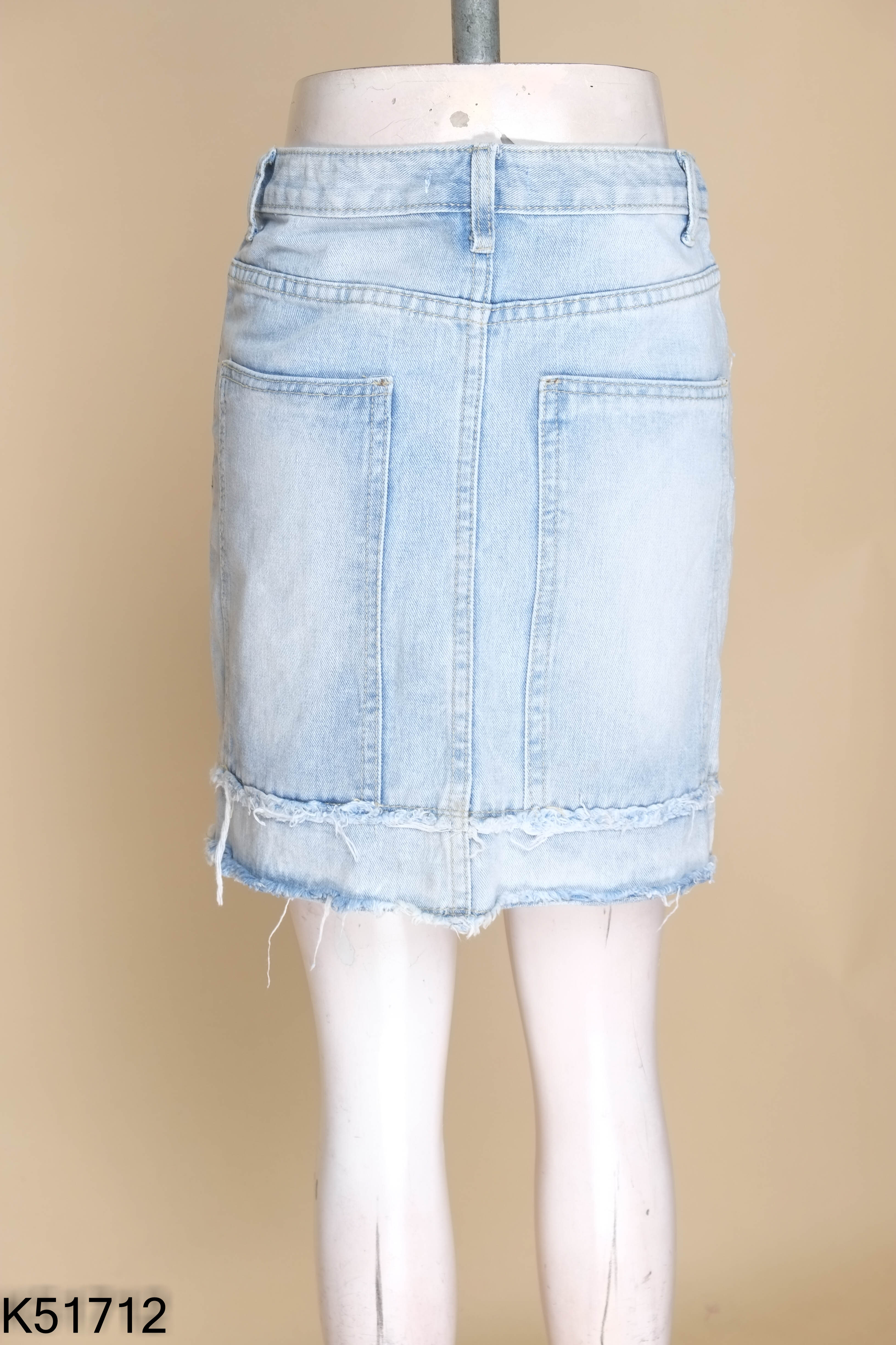Chân váy jeans xanh trơn