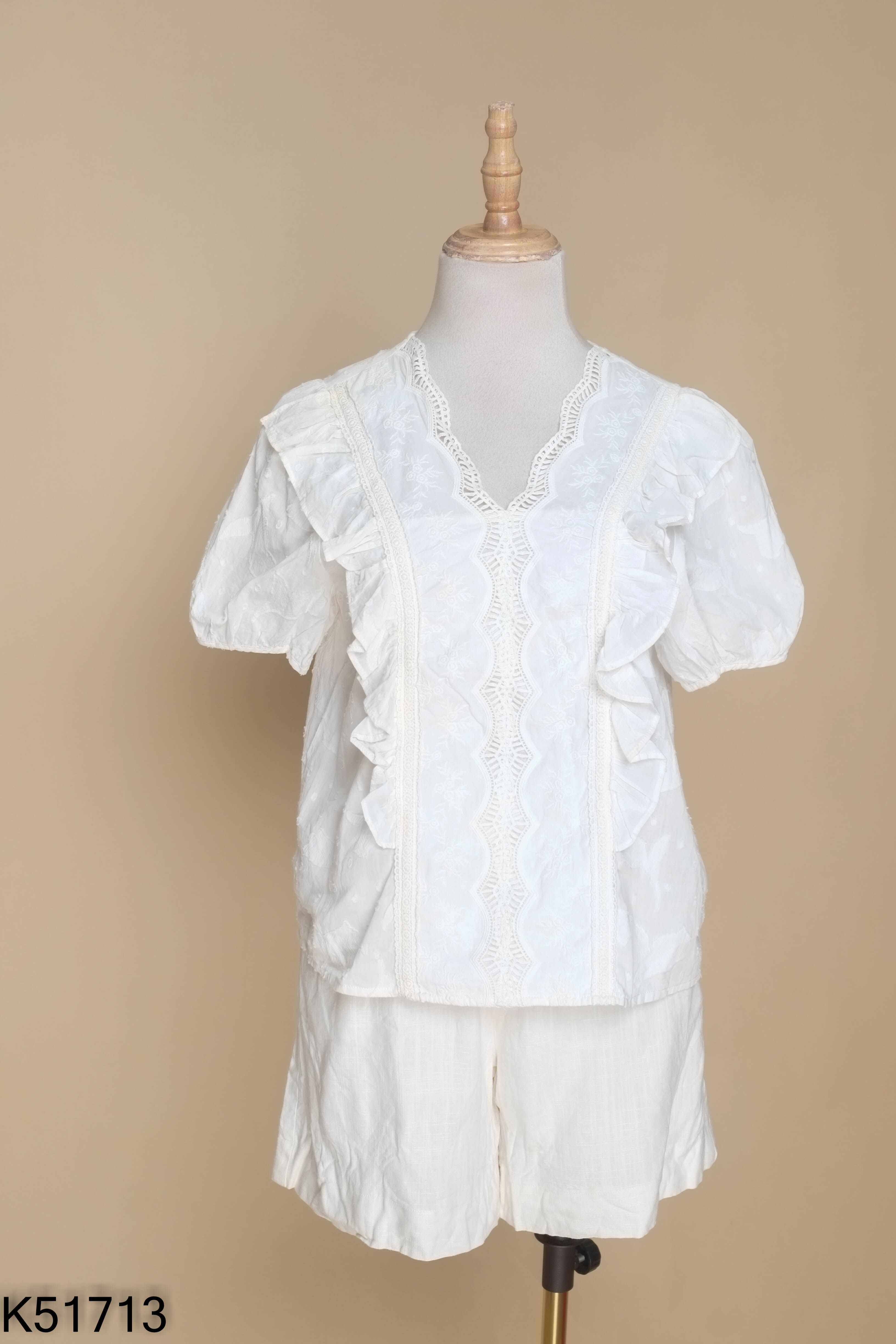 Set INMAN trắng ren
