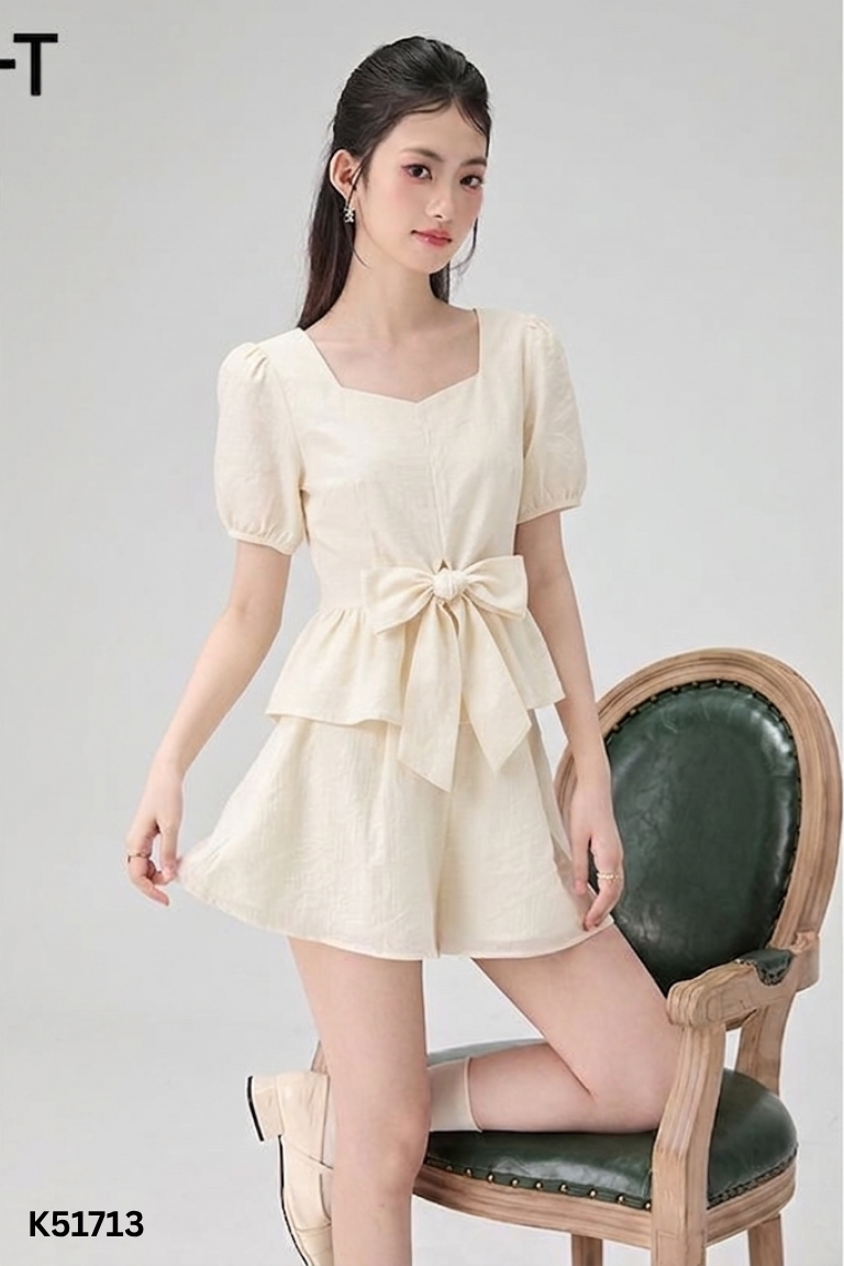 Áo MENG vàngbuộc nơ