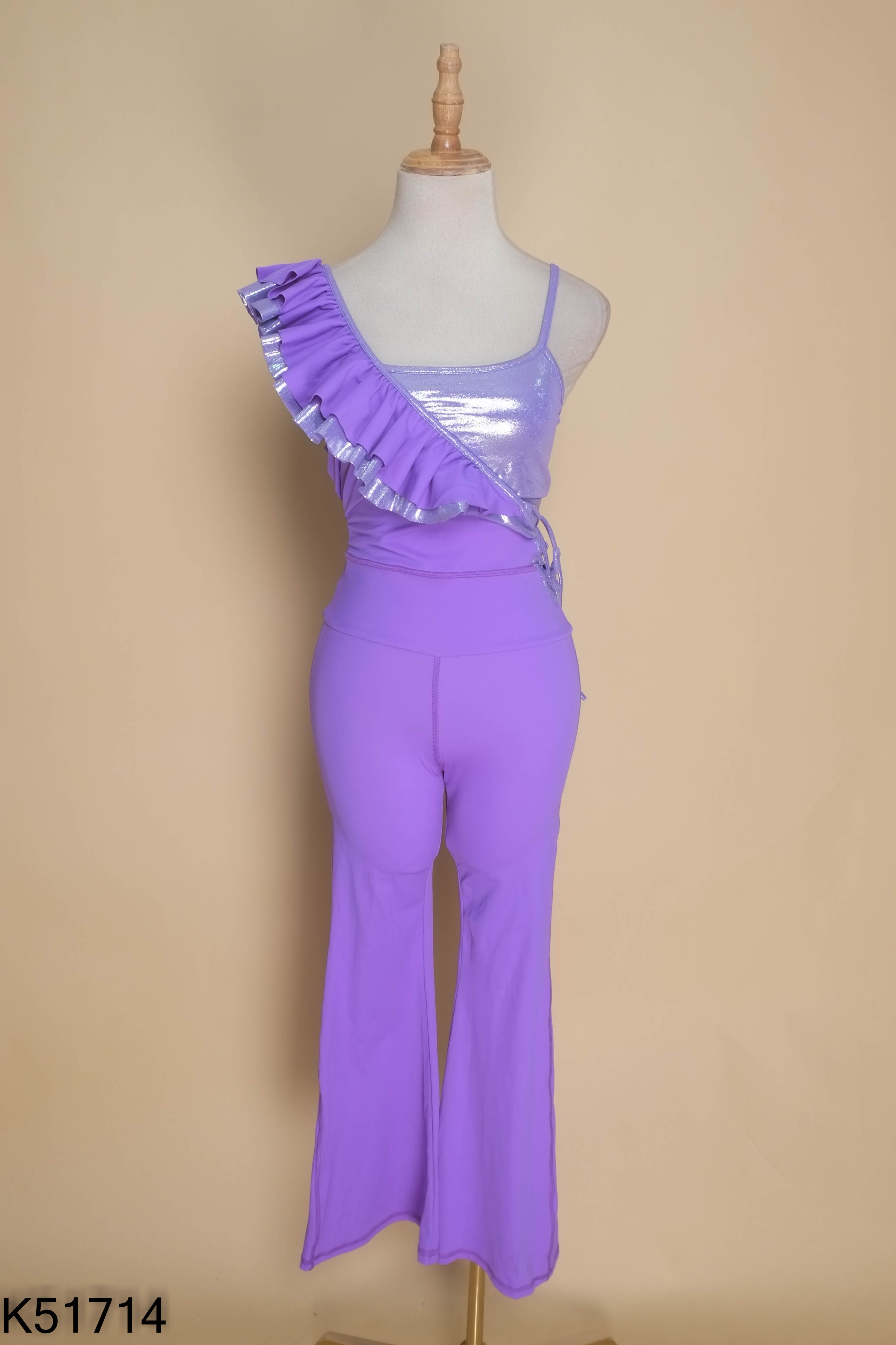 Set jump quần tím cổ bèo