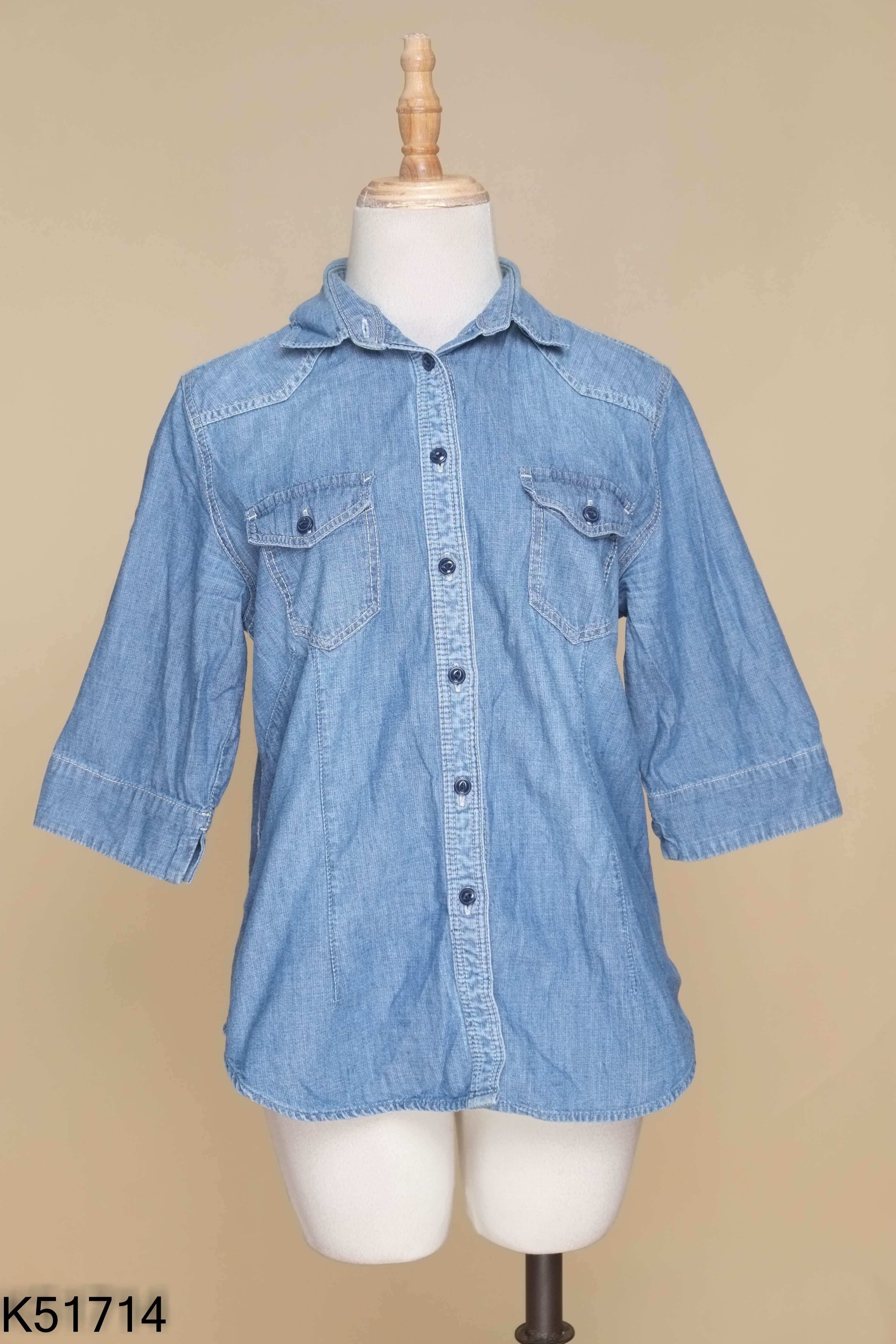 Áo sơ mi jeans xanh