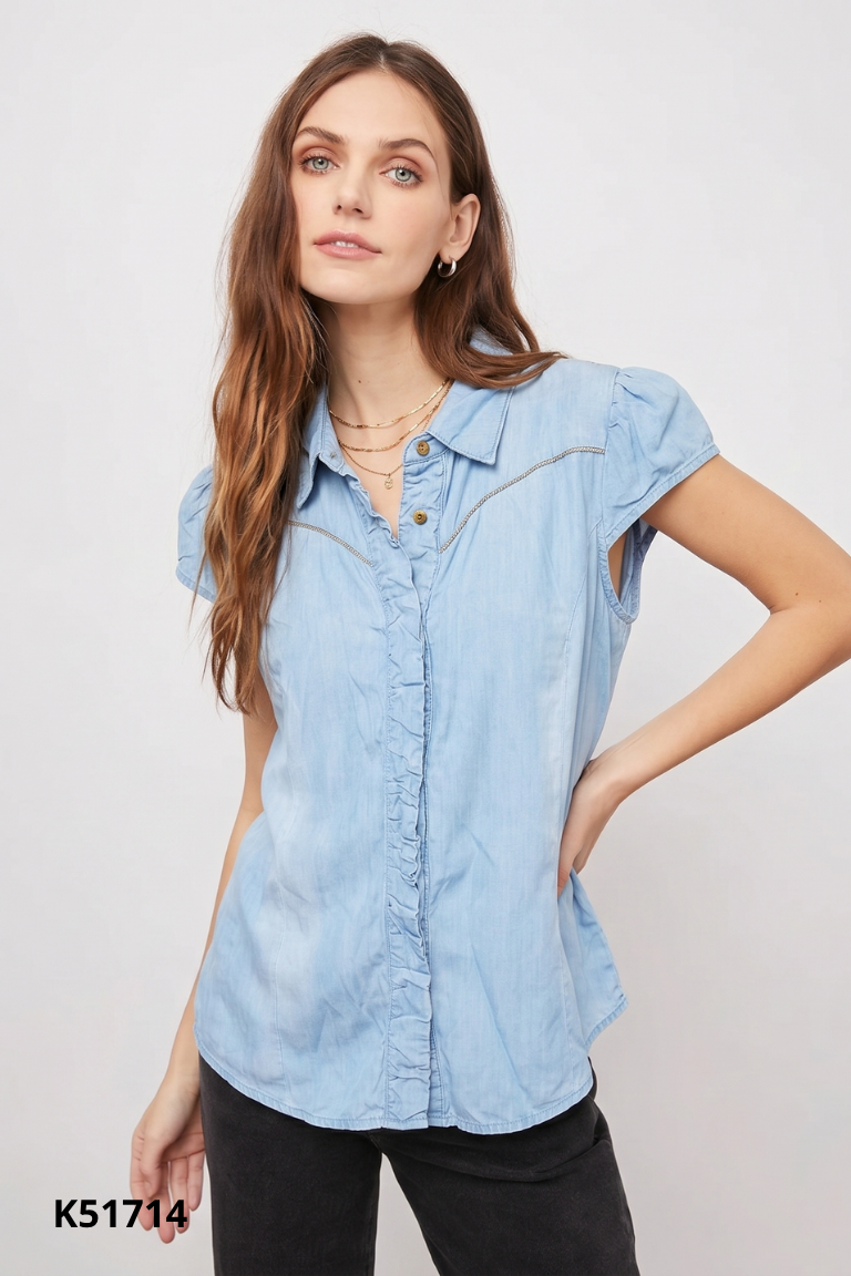 Áo sơ mi jeans xanh mềm