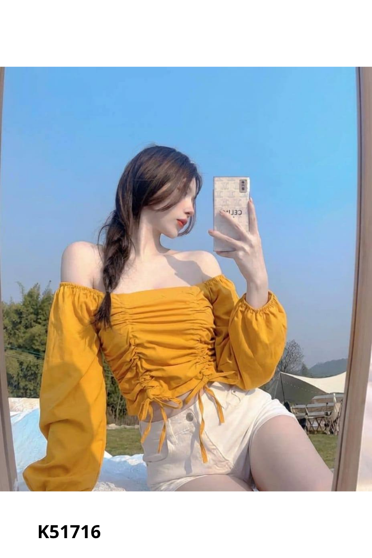 Áo vàng trễ vai bo chun