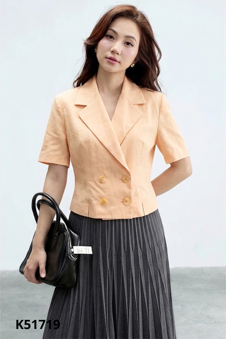 Áo blazer cam ngắn tay