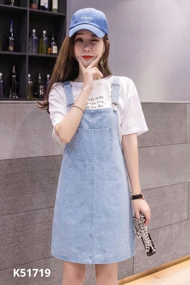 Váy yếm jeans xanh