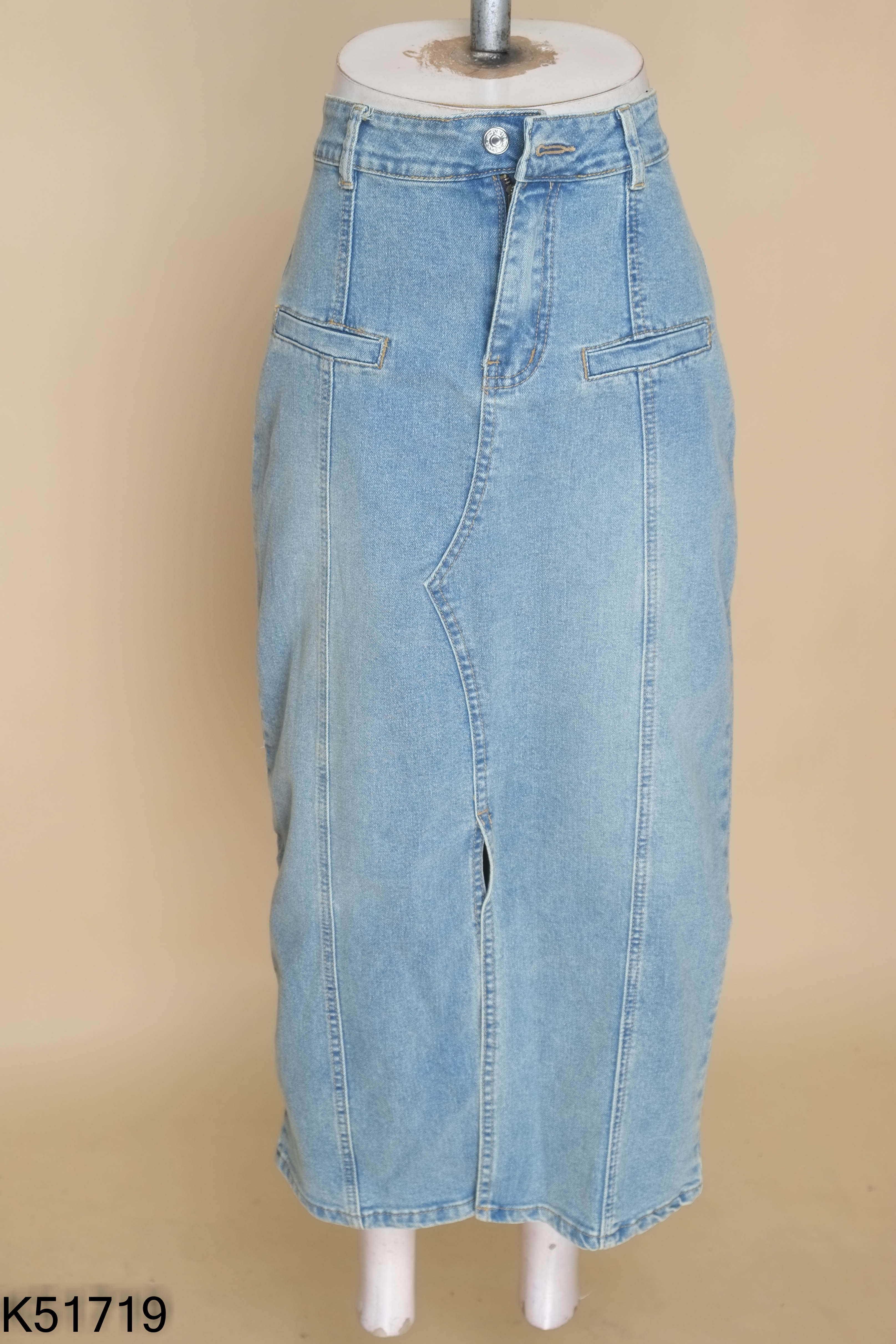 Chân váy jeans T'ACHI xanh