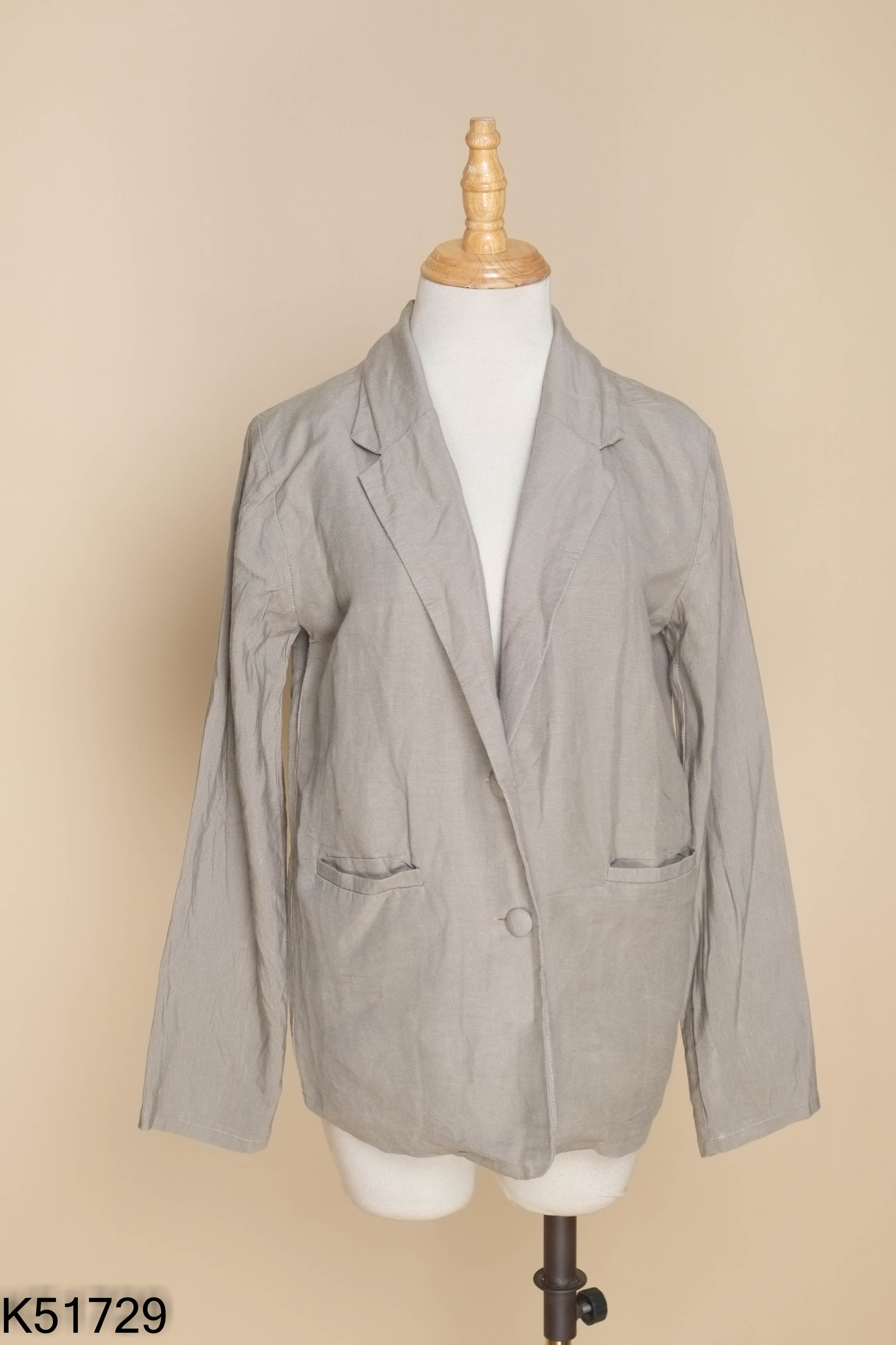 Áo blazer nâu trơn
