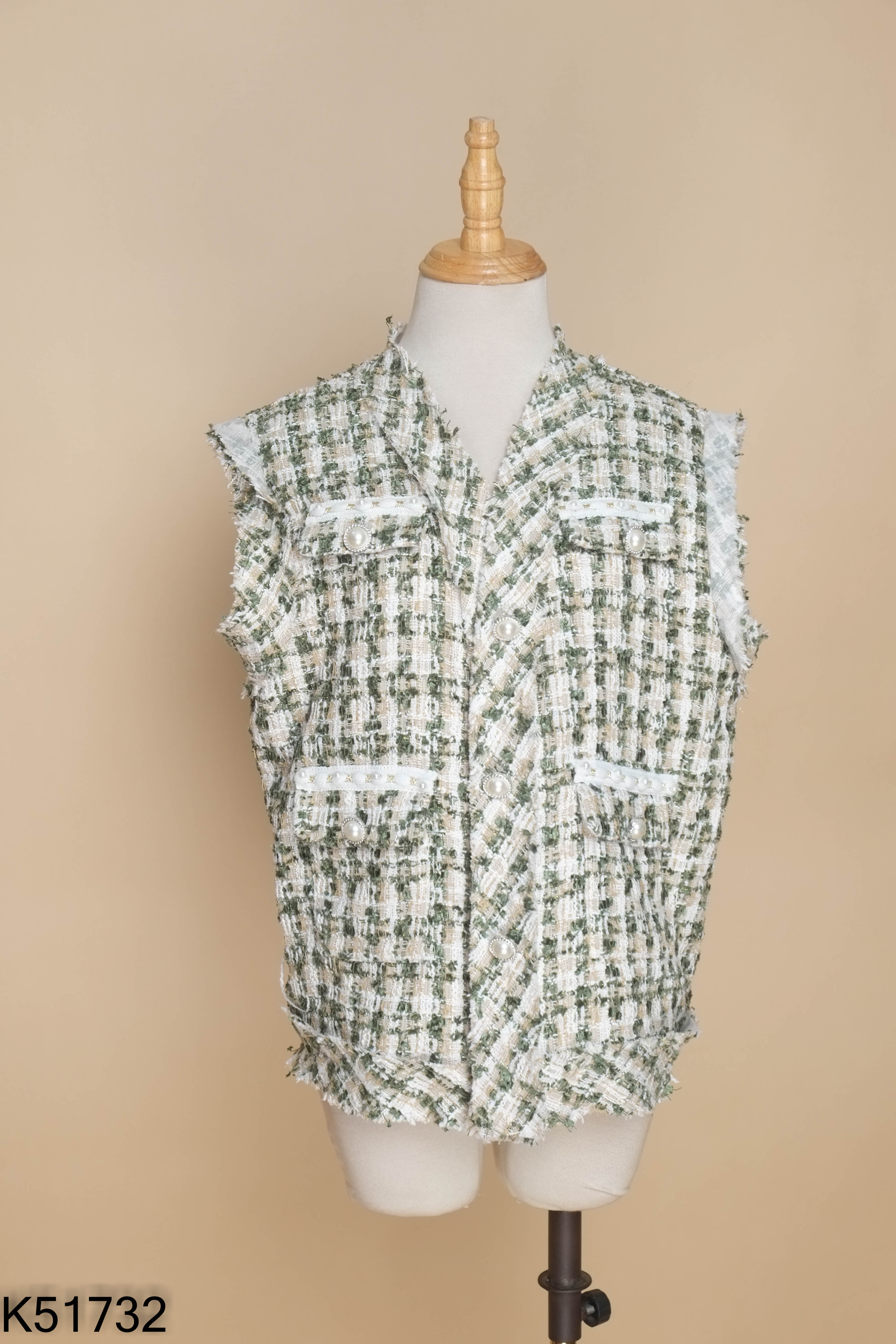 Áo be caro xanh