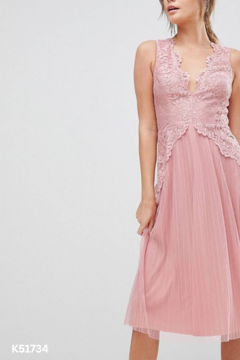 Váy hồng ASOS voan phối ren