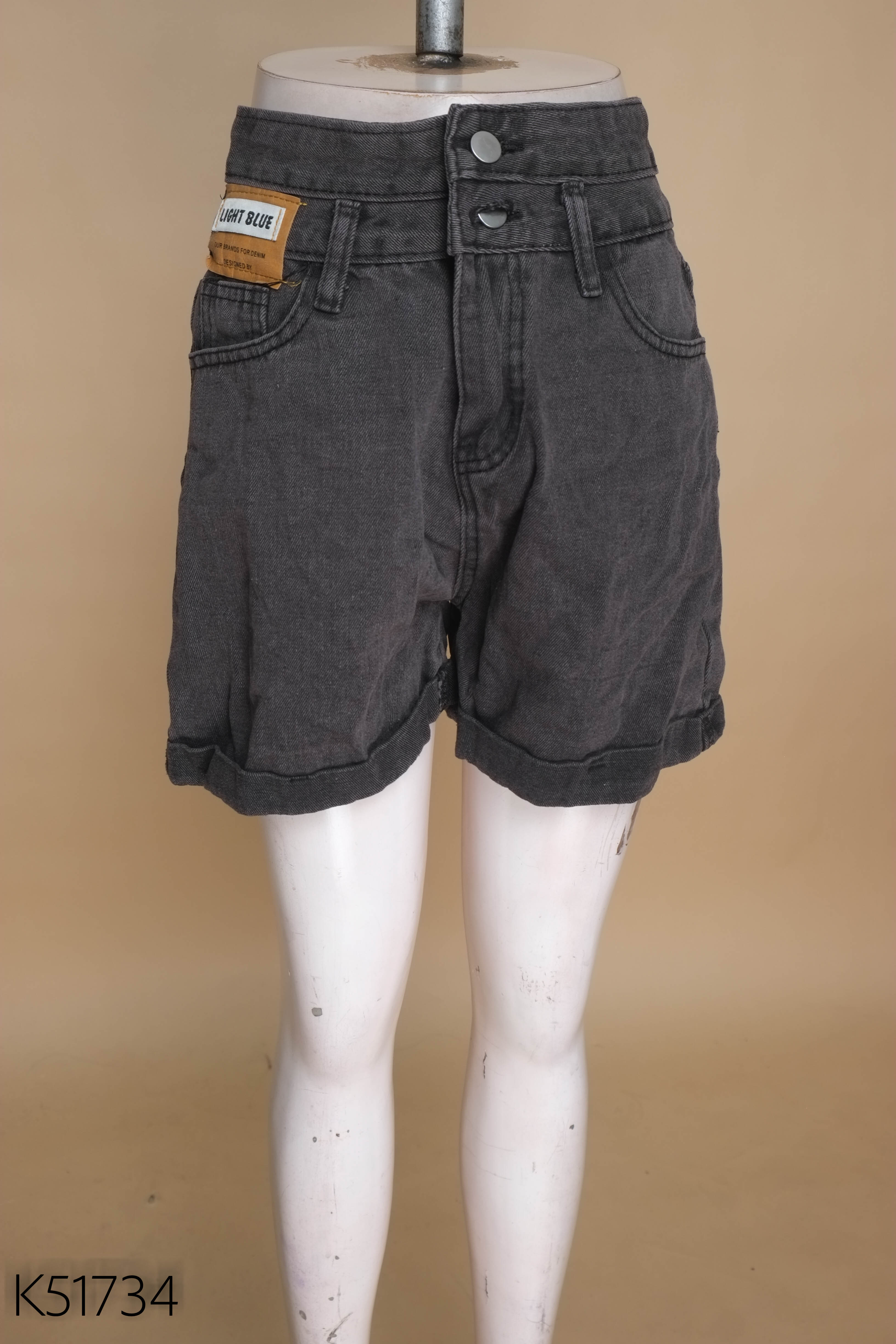 Quần shorts jeans đen LIGHTBLUE