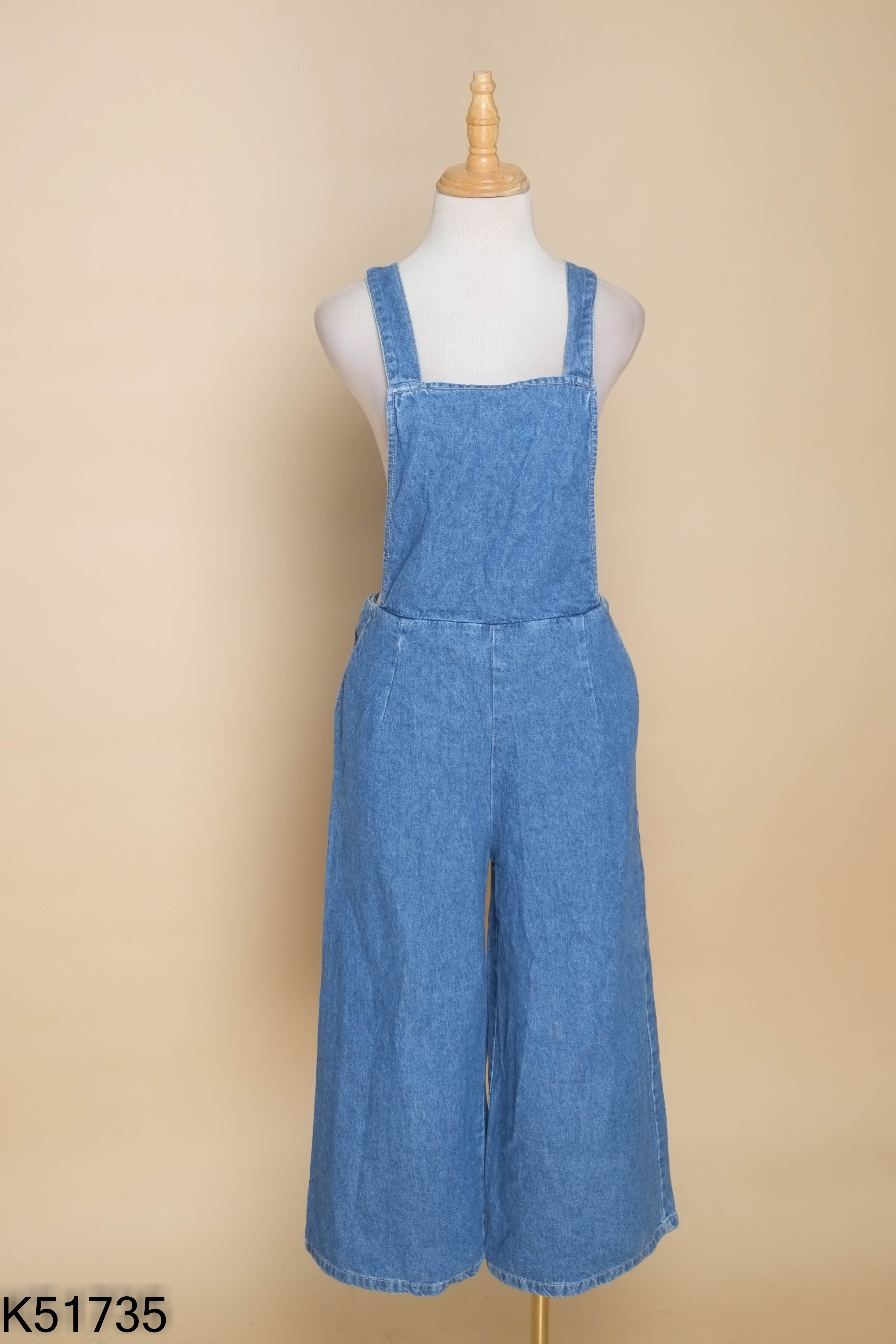 Jumpsuit jean BERSHKA xanh