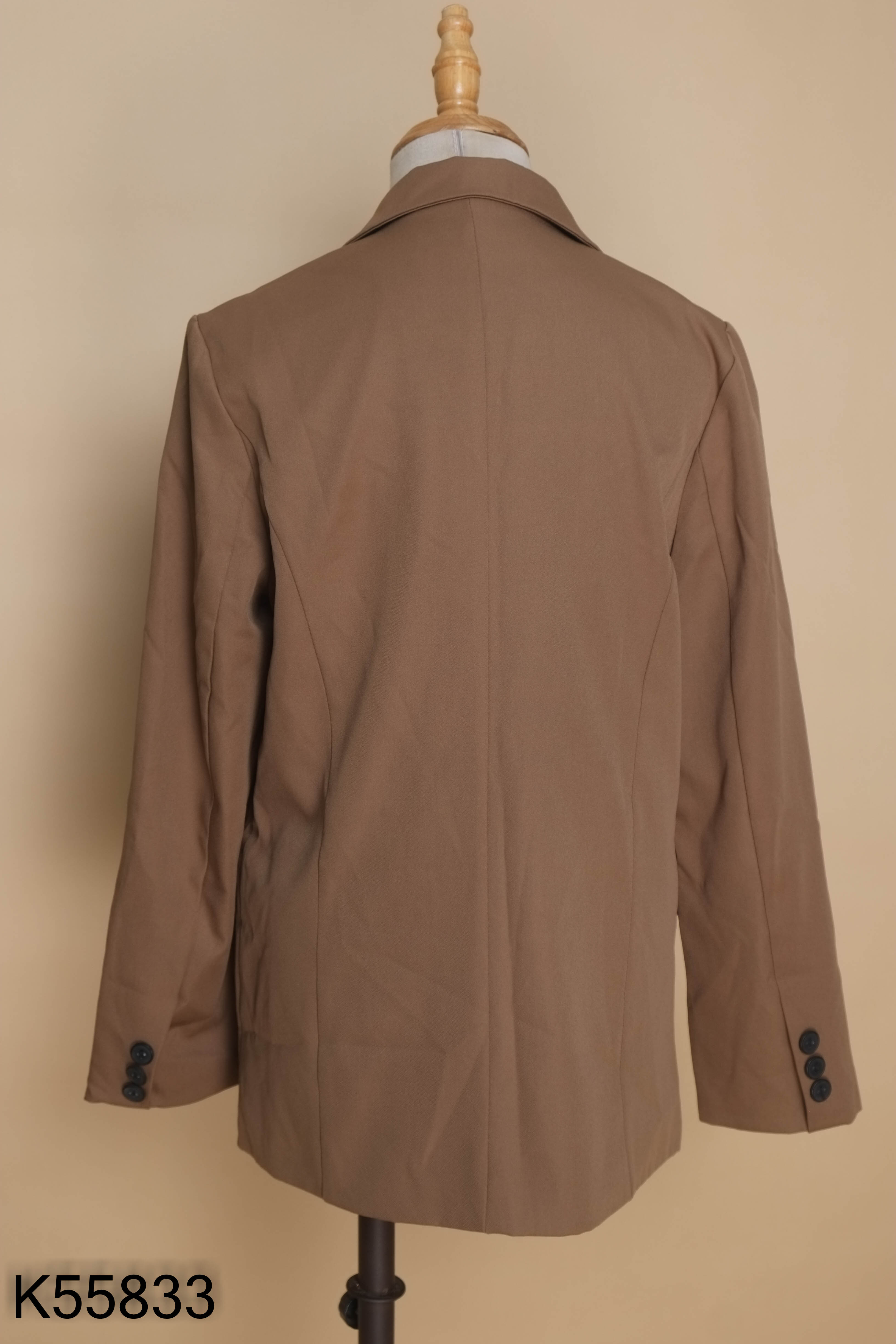 Áo khoác blazer nâu trơn