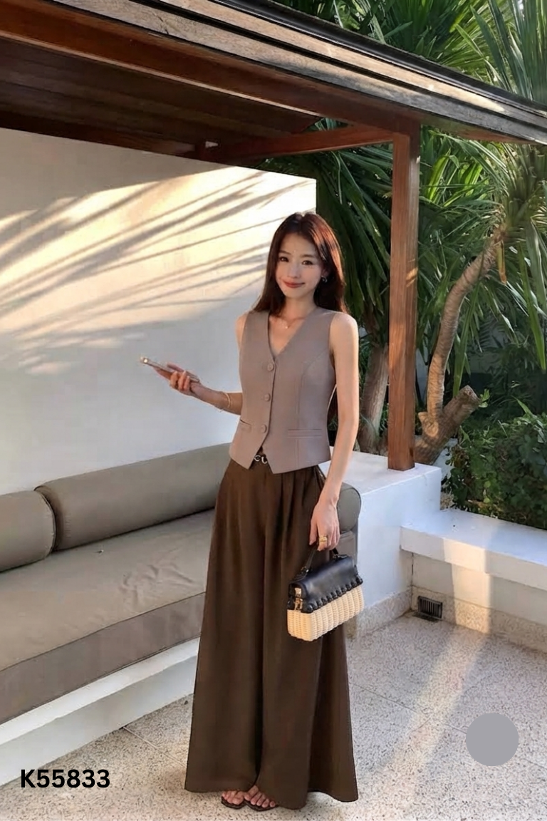 Áo gile vest xanh LA BOUTIQUE