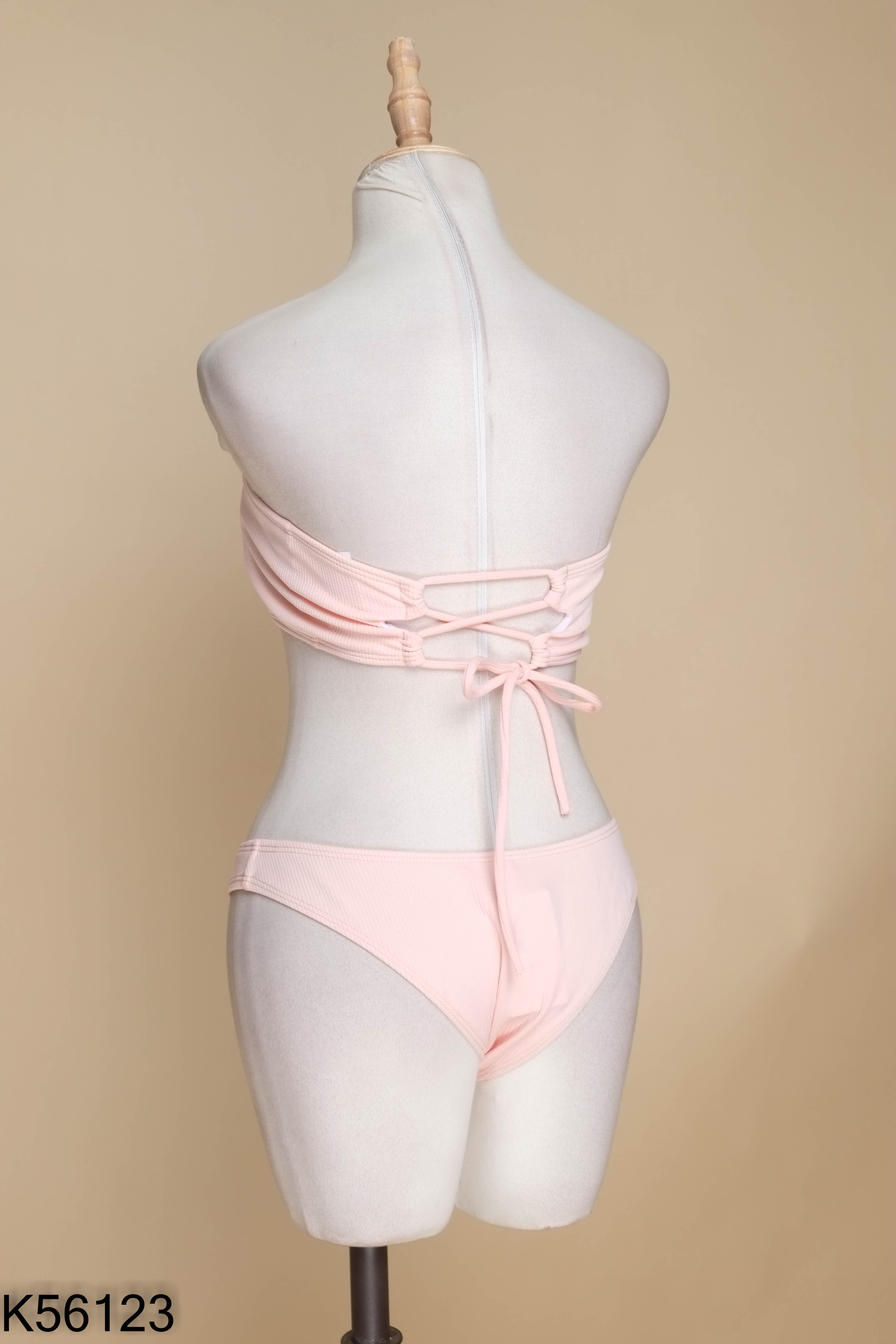 Set bikini hồng 3 món