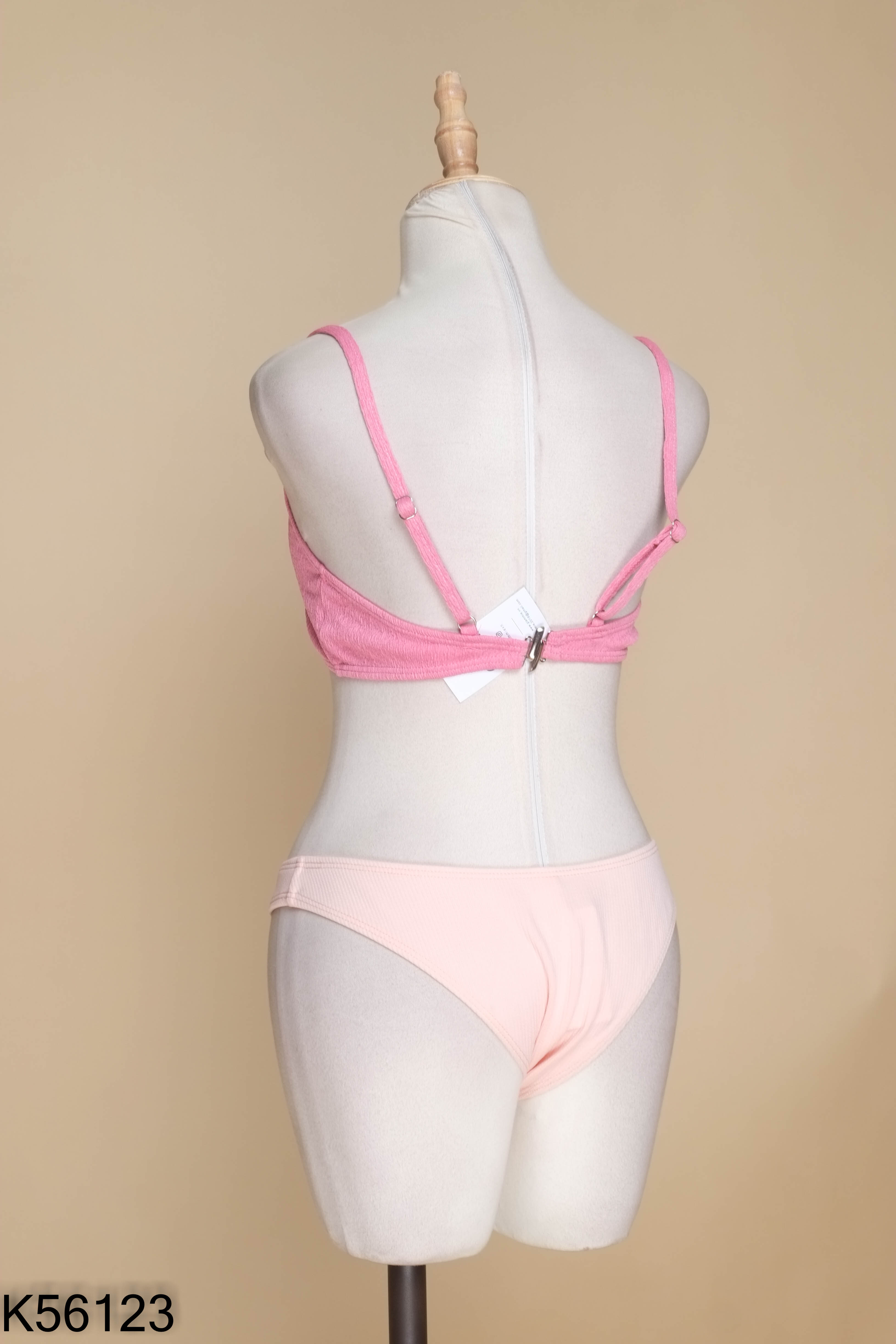 Set bikini hồng 3 món