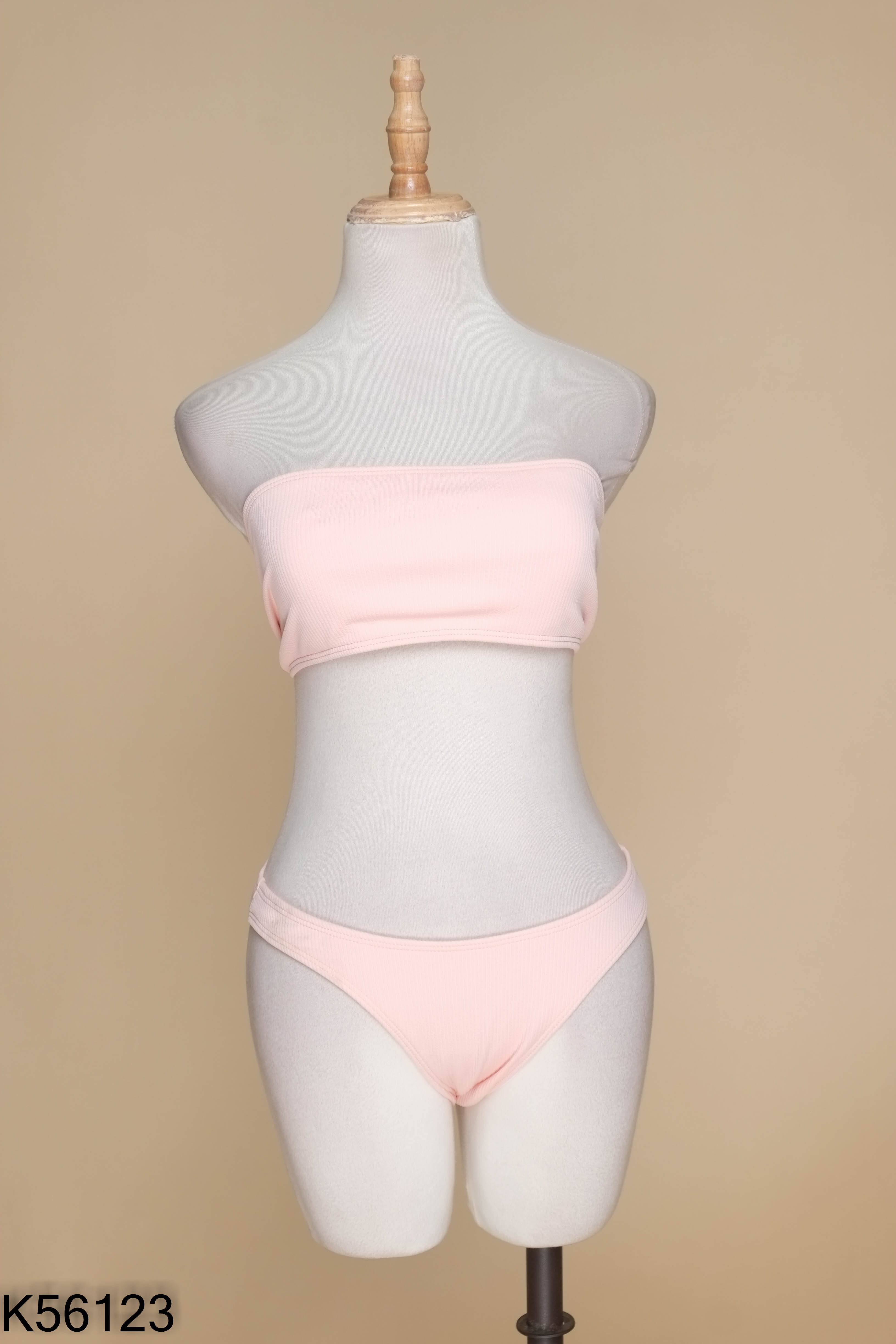 Set bikini hồng 3 món