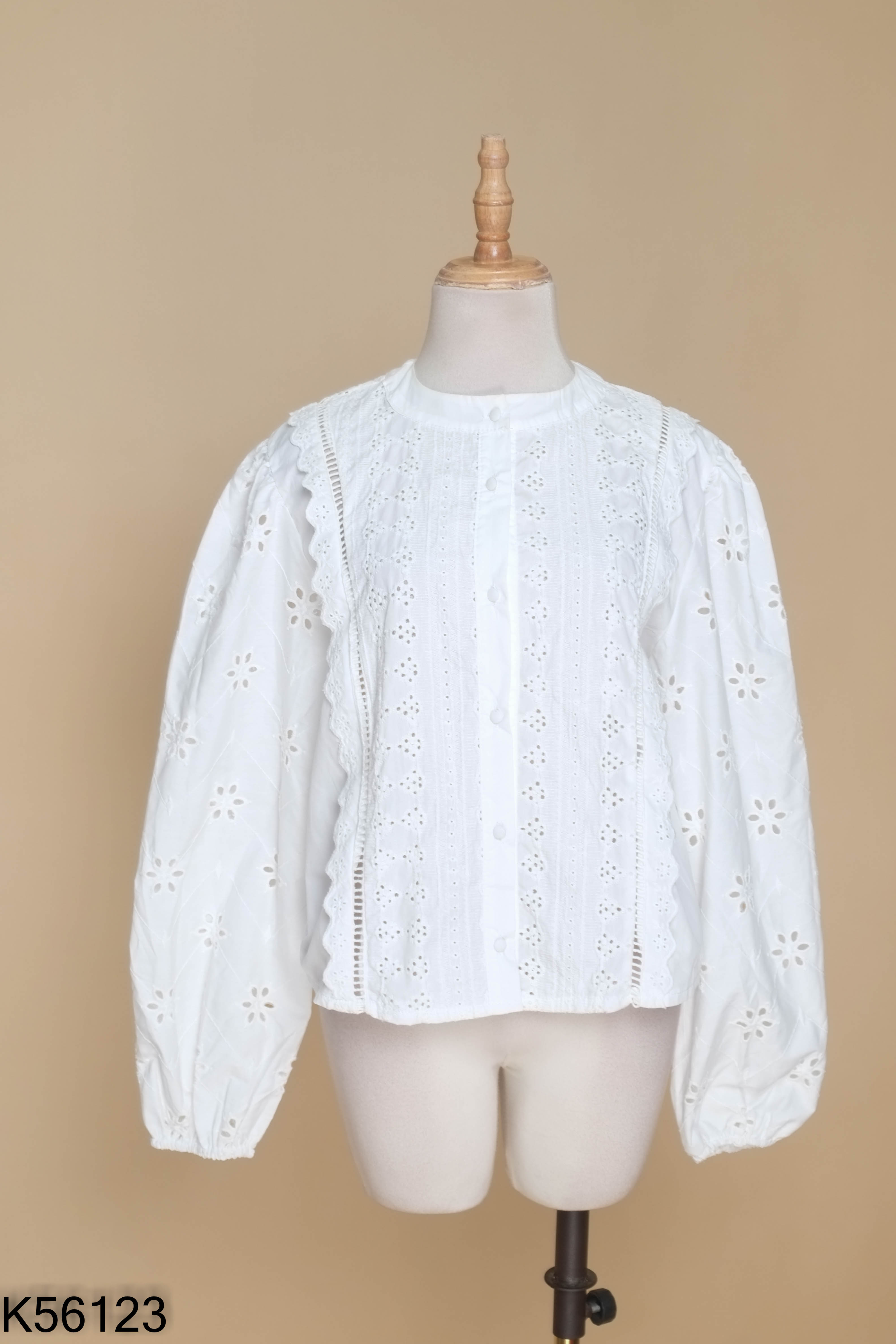 Áo ZARA(xuất) sơ mi trắng phối ren