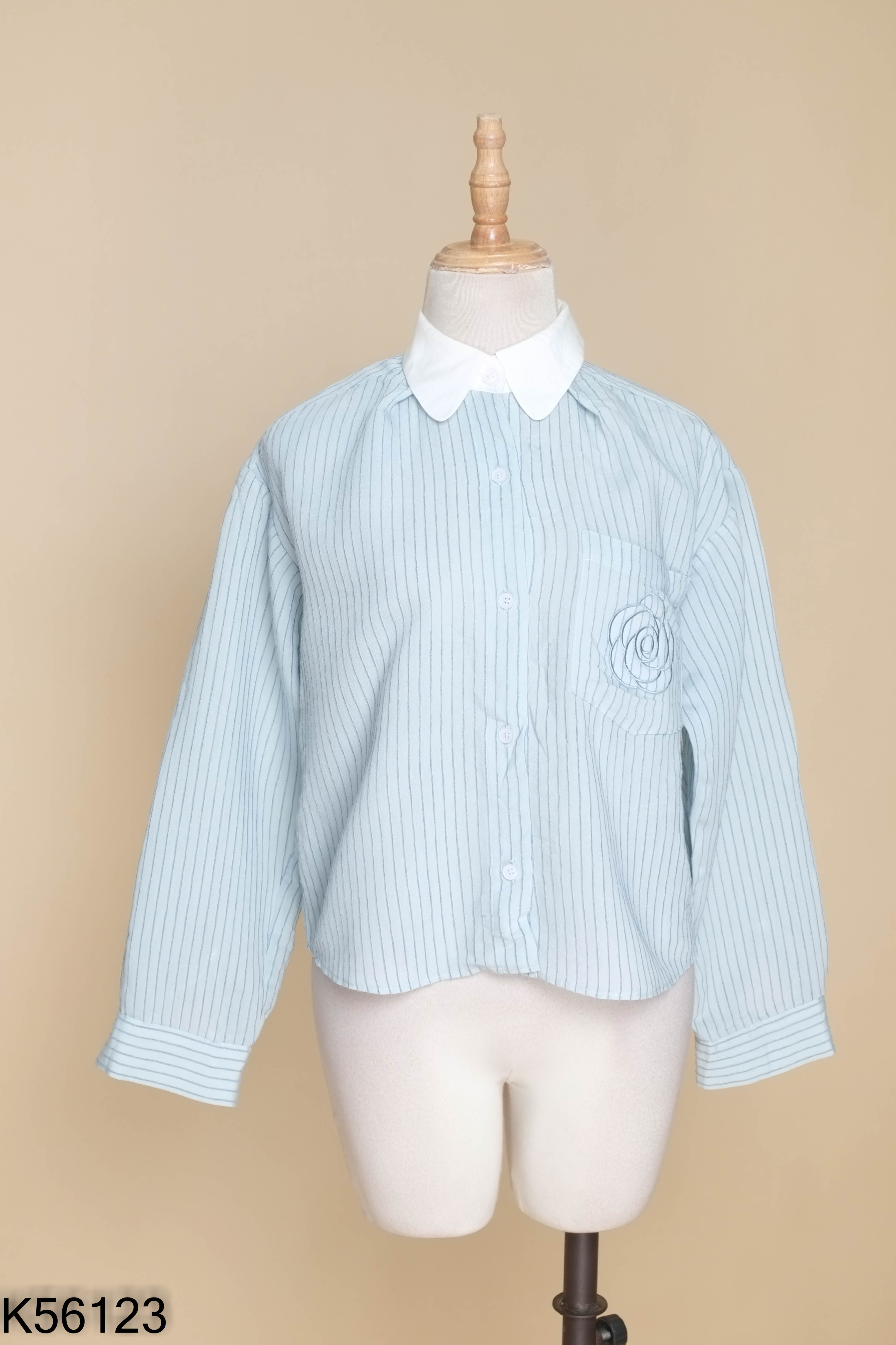 Áo D.CHIC sơ mi xanh sọc