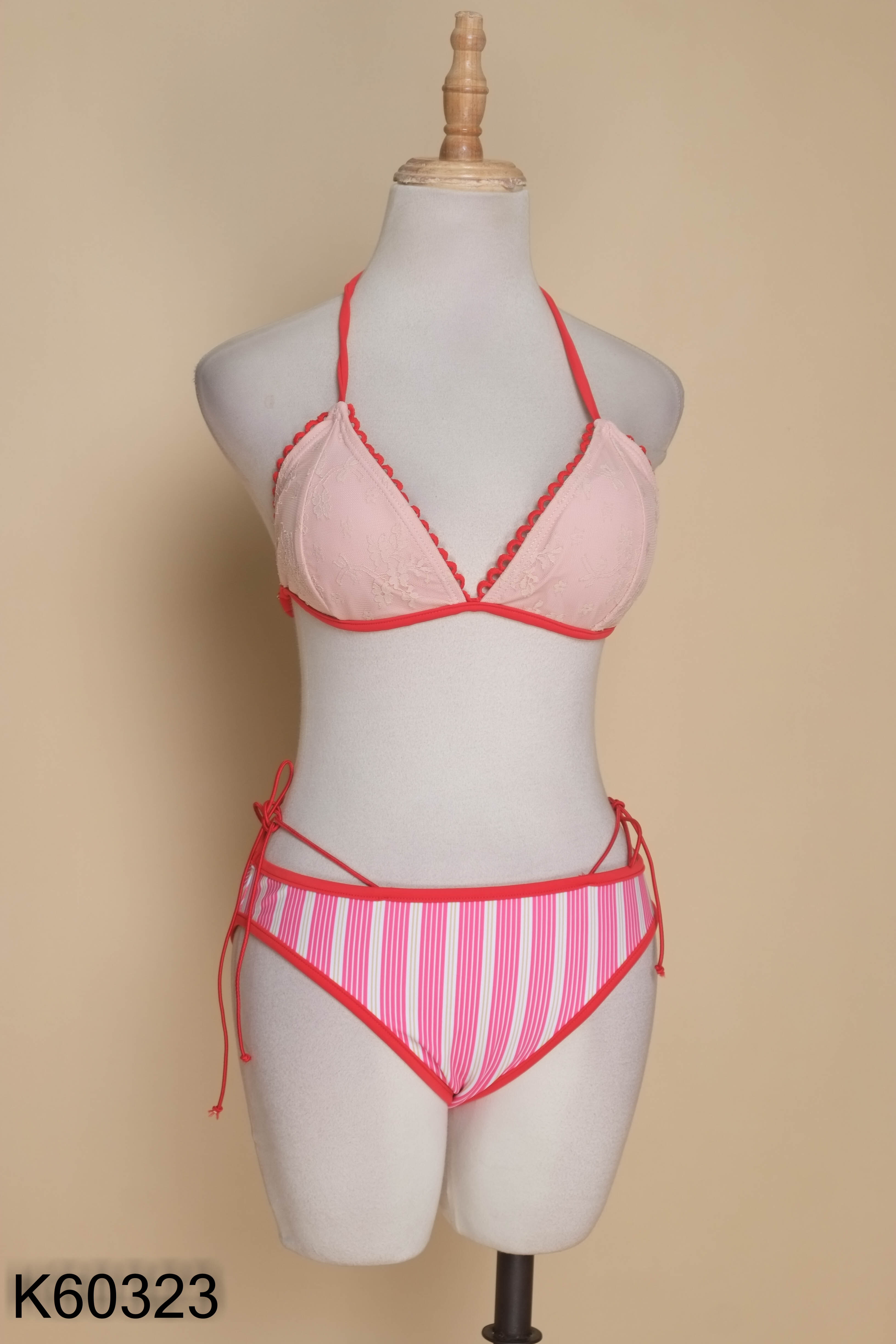 Set Bikini 3 mảnh hồng sọc