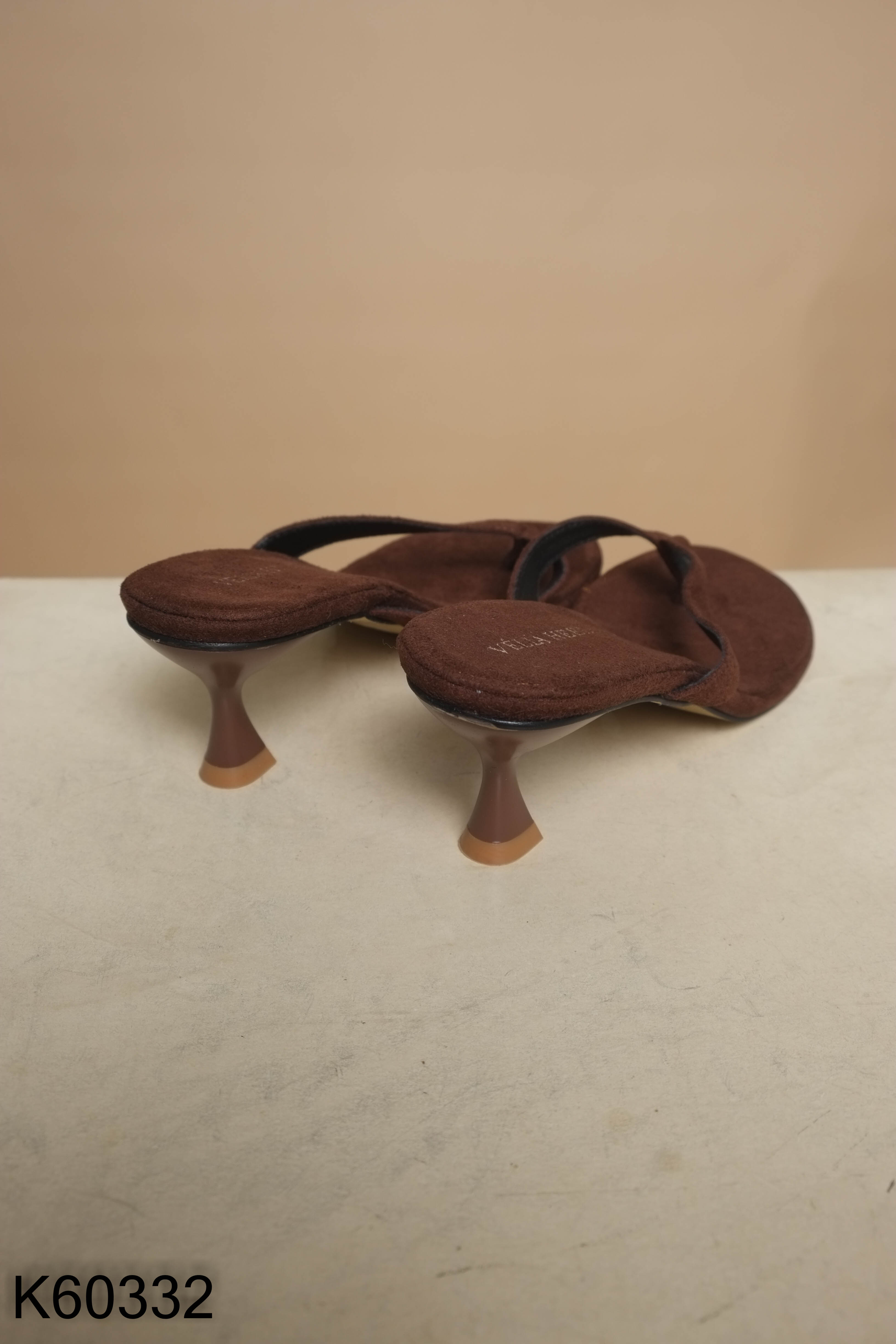Giày cao gót xỏ ngón nâu VELIA HEELS