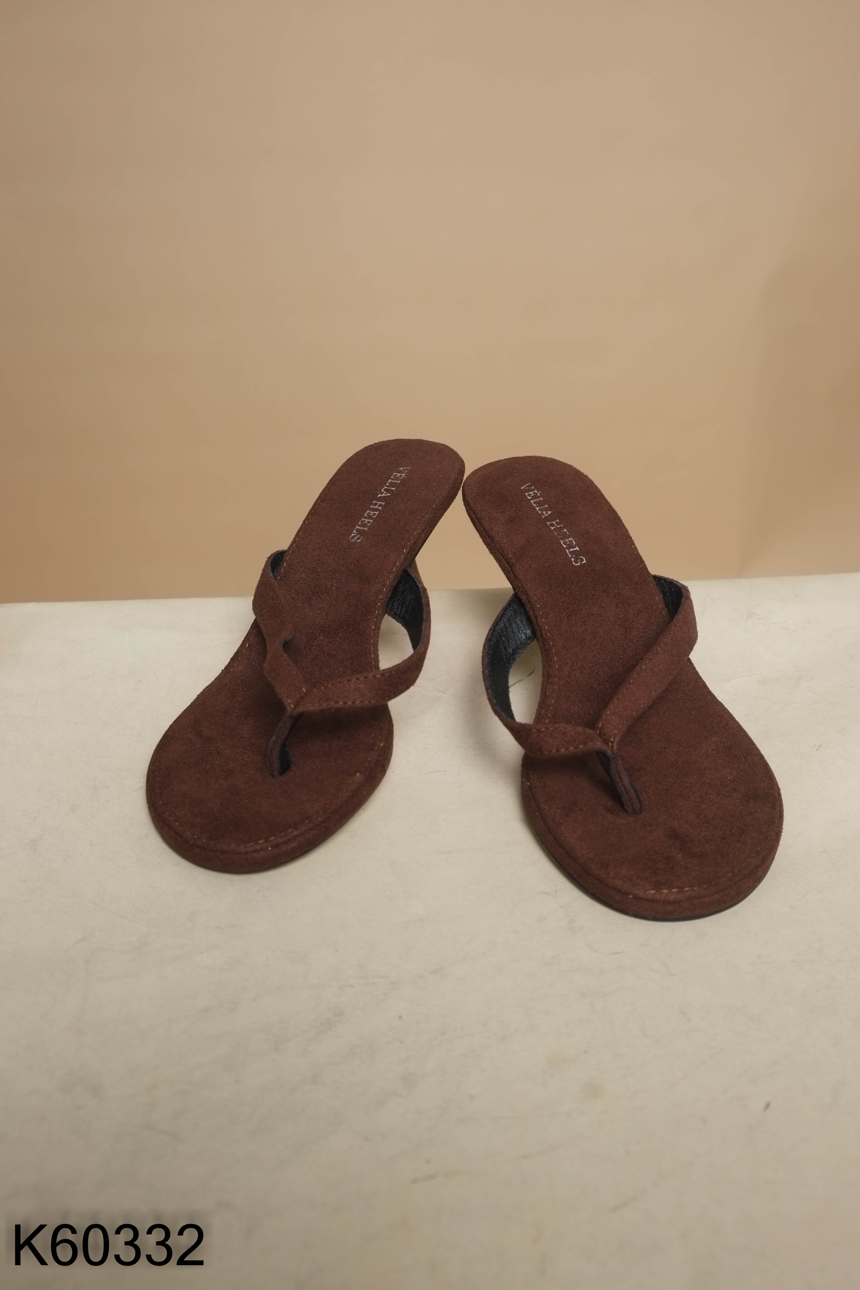 Giày cao gót xỏ ngón nâu VELIA HEELS