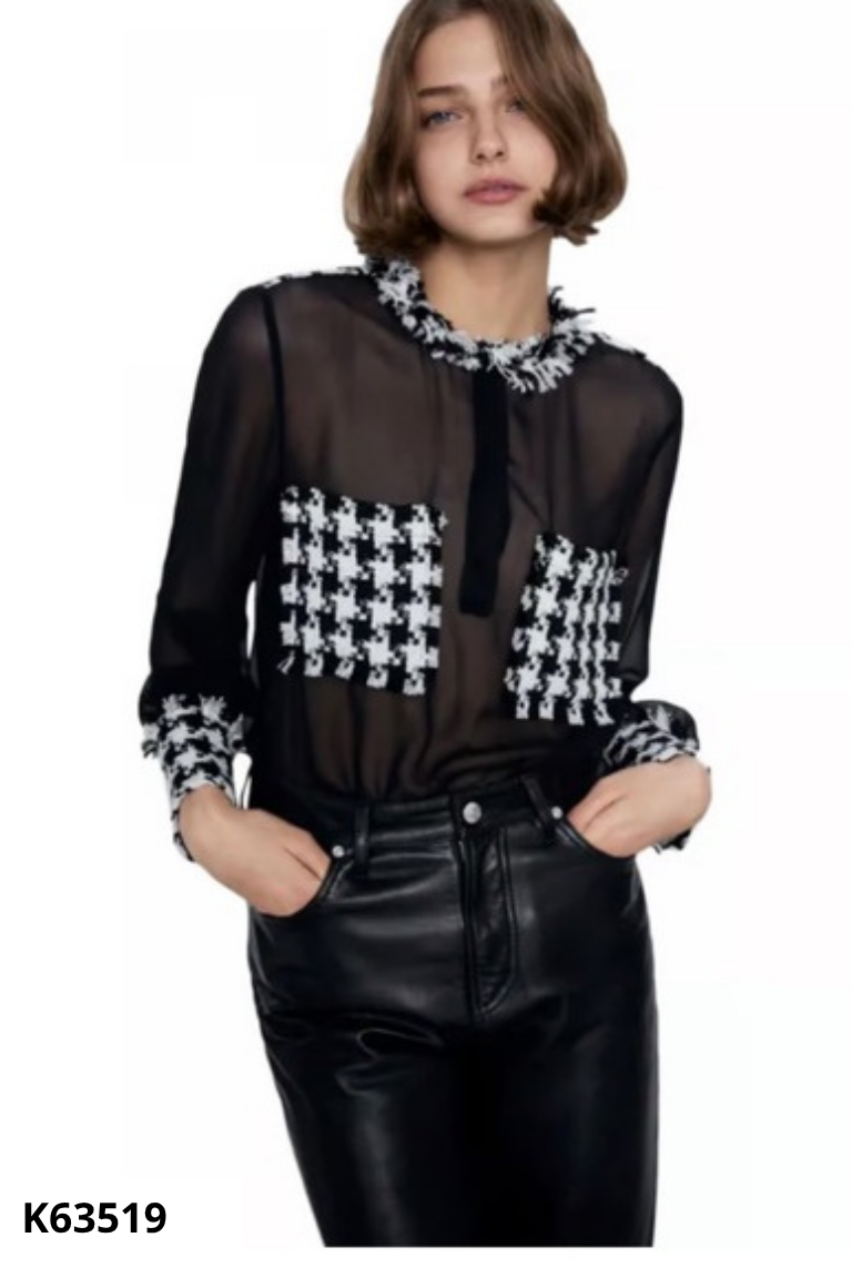Áo voan đen ZARA phối dạ