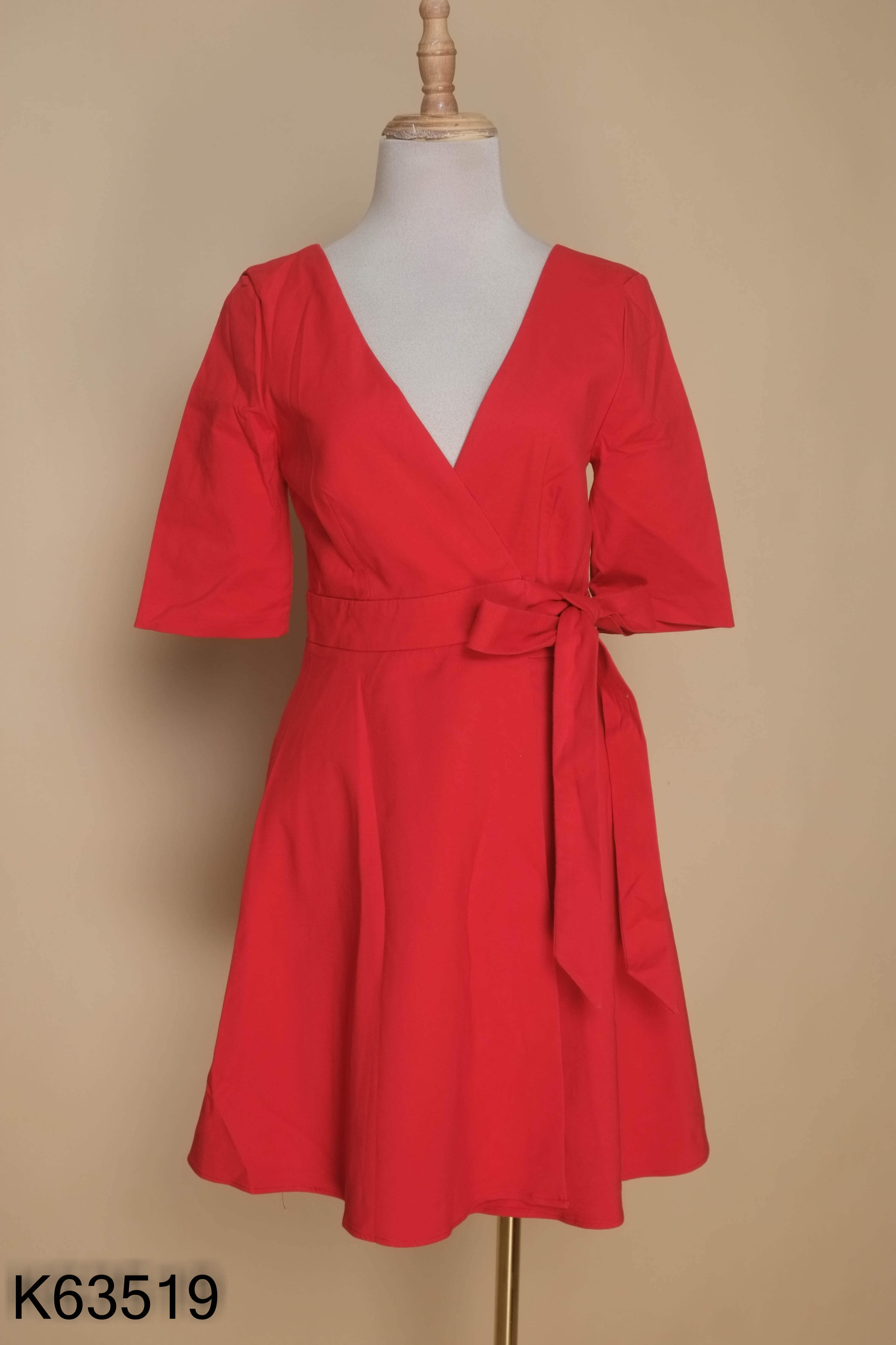 Váy wrap ZARA đỏ cổ V