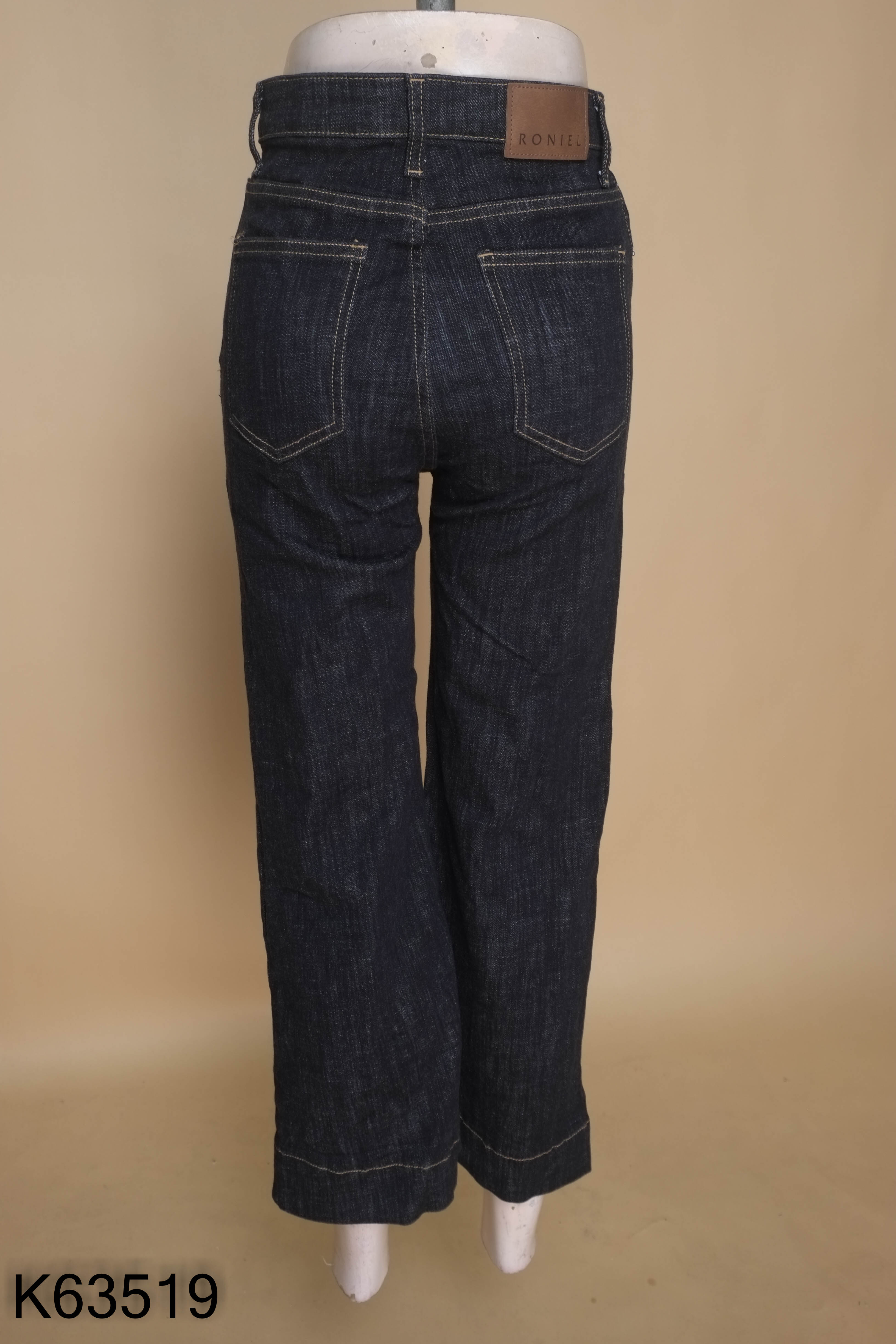 Quần jeans RONIEL xanh đen viền chỉ