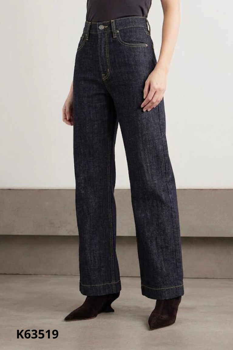 Quần jeans RONIEL xanh đen viền chỉ
