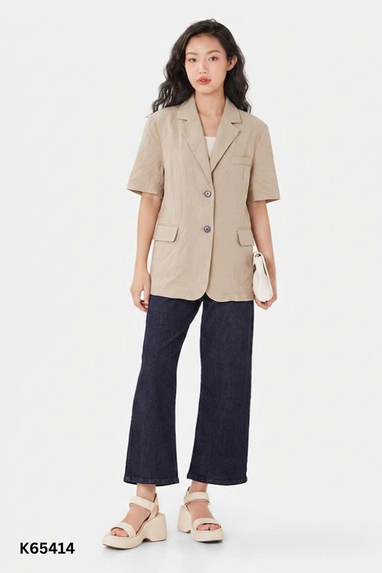 Áo 8 SECONDS linen nâu