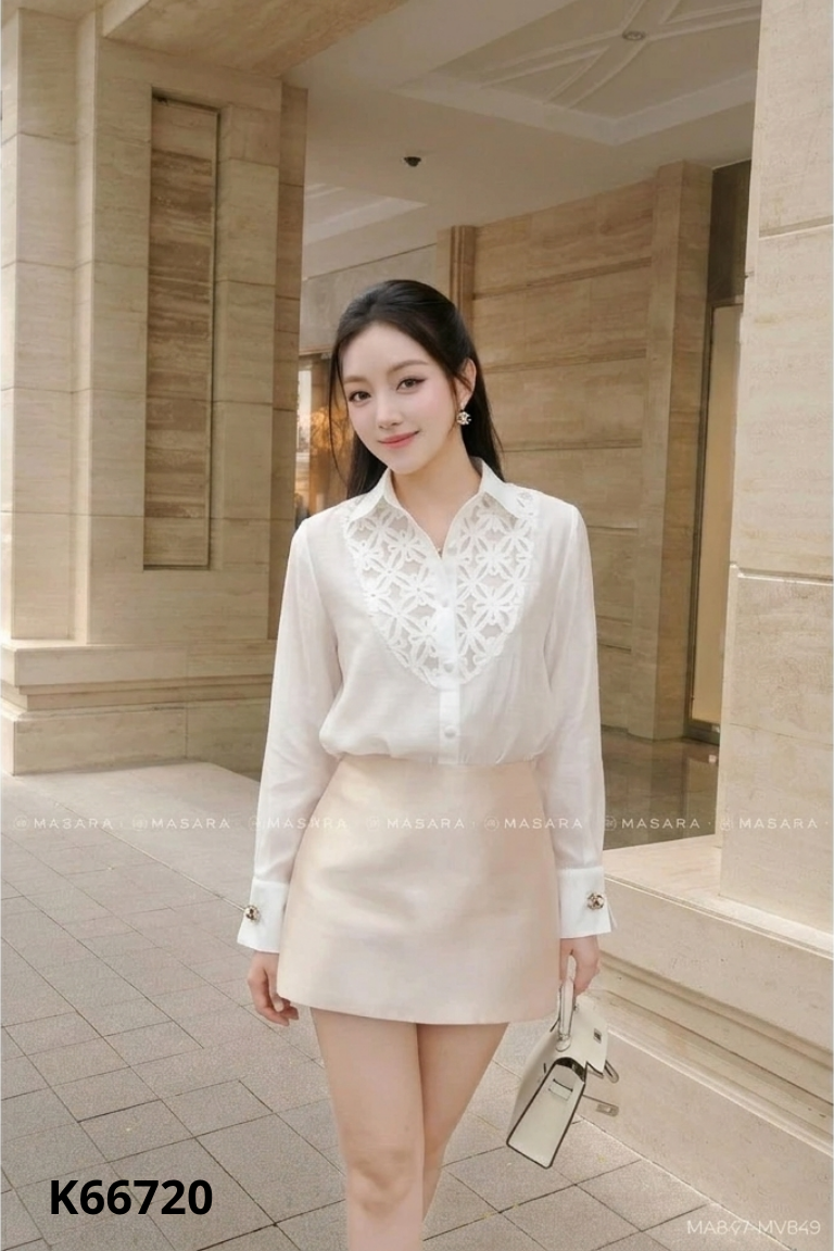 Áo sơ mi nữ be kiểu