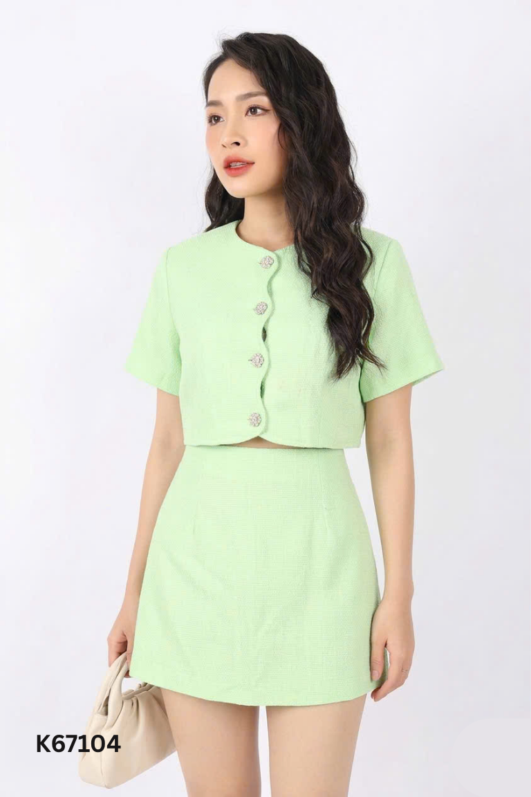 SET áo xanh dáng ngắn+ quần