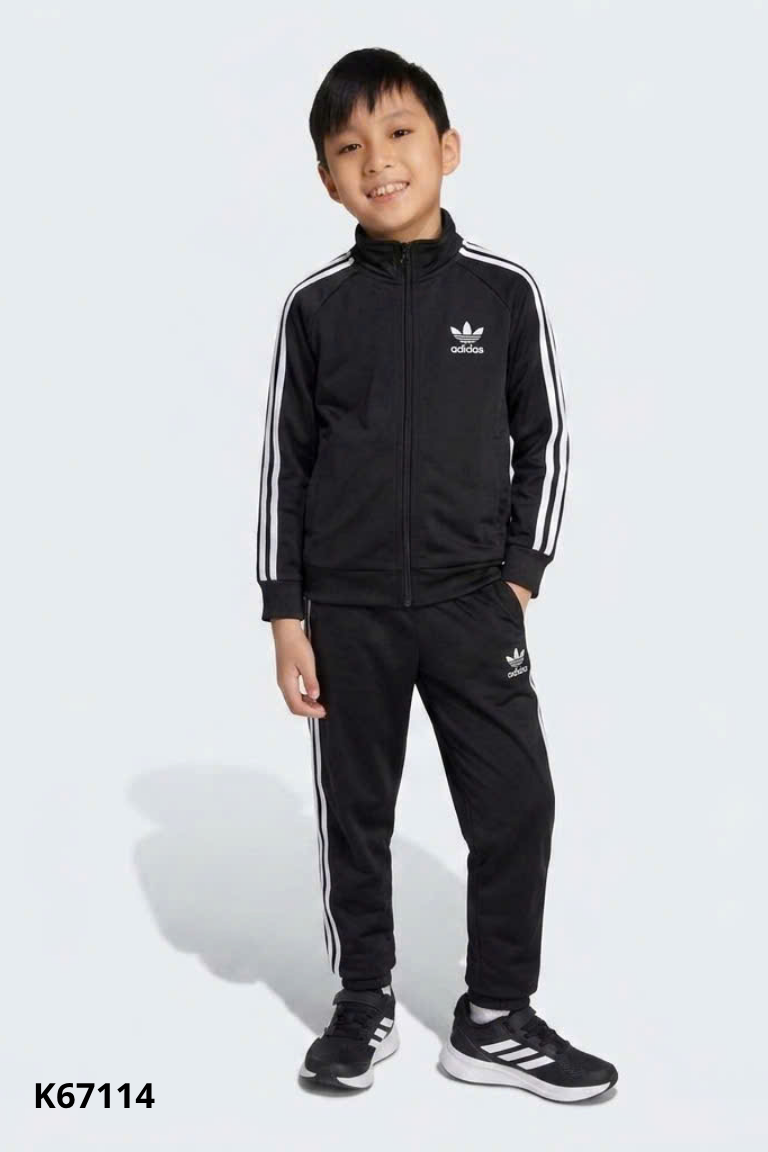 Set ADIDAS đen sọc trắng kid