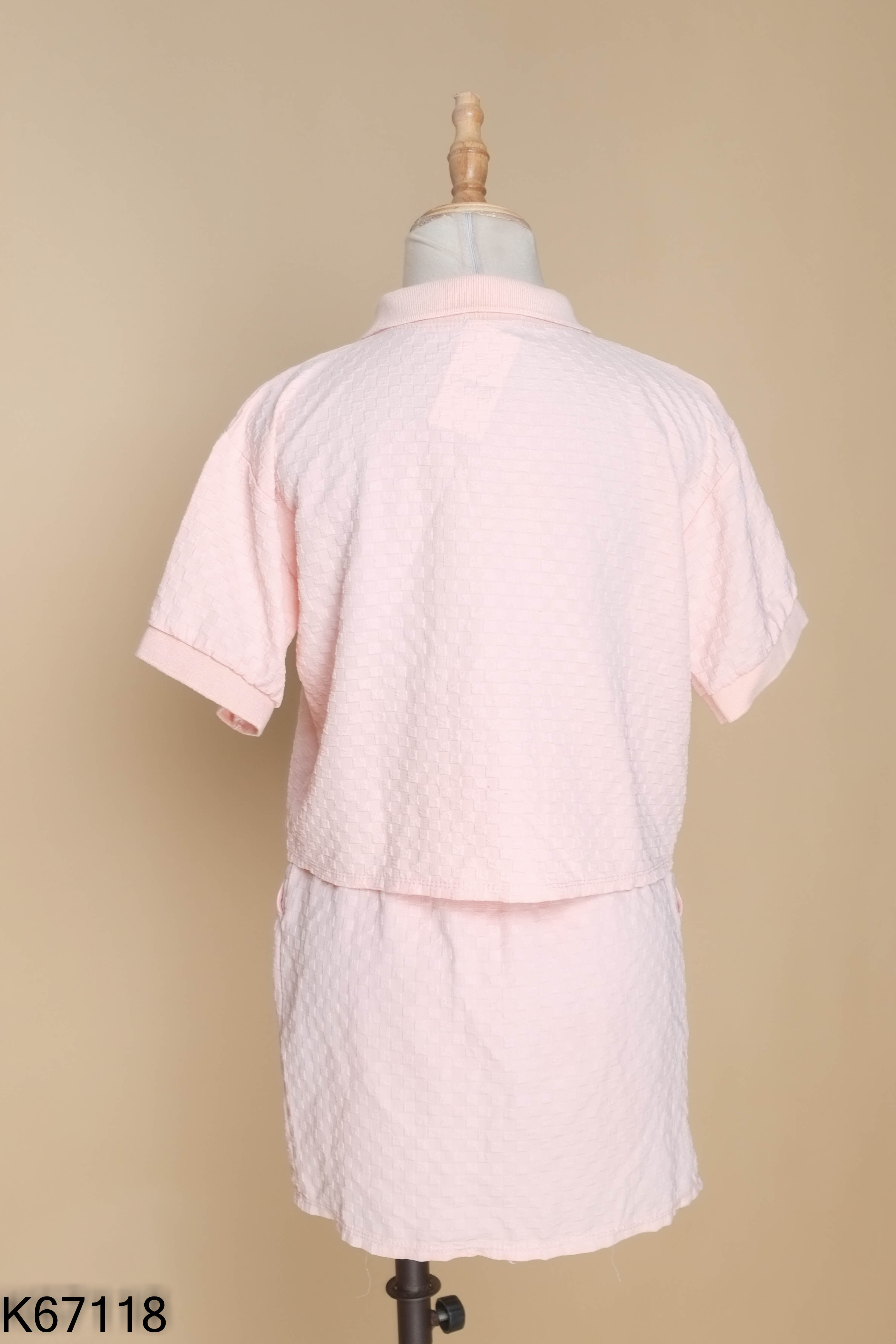Set hồng ngắn tay+váy DAMART