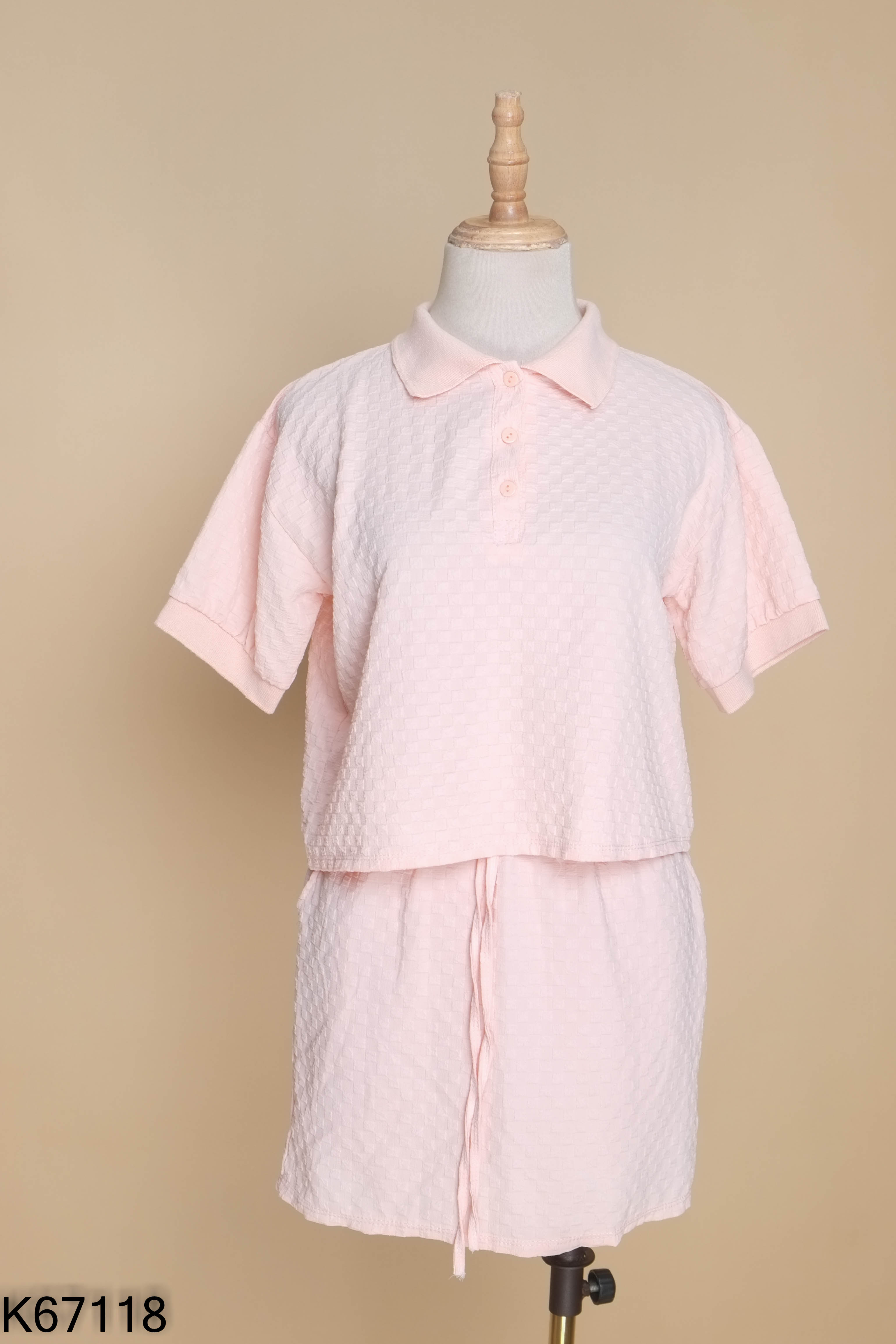 Set hồng ngắn tay+váy DAMART