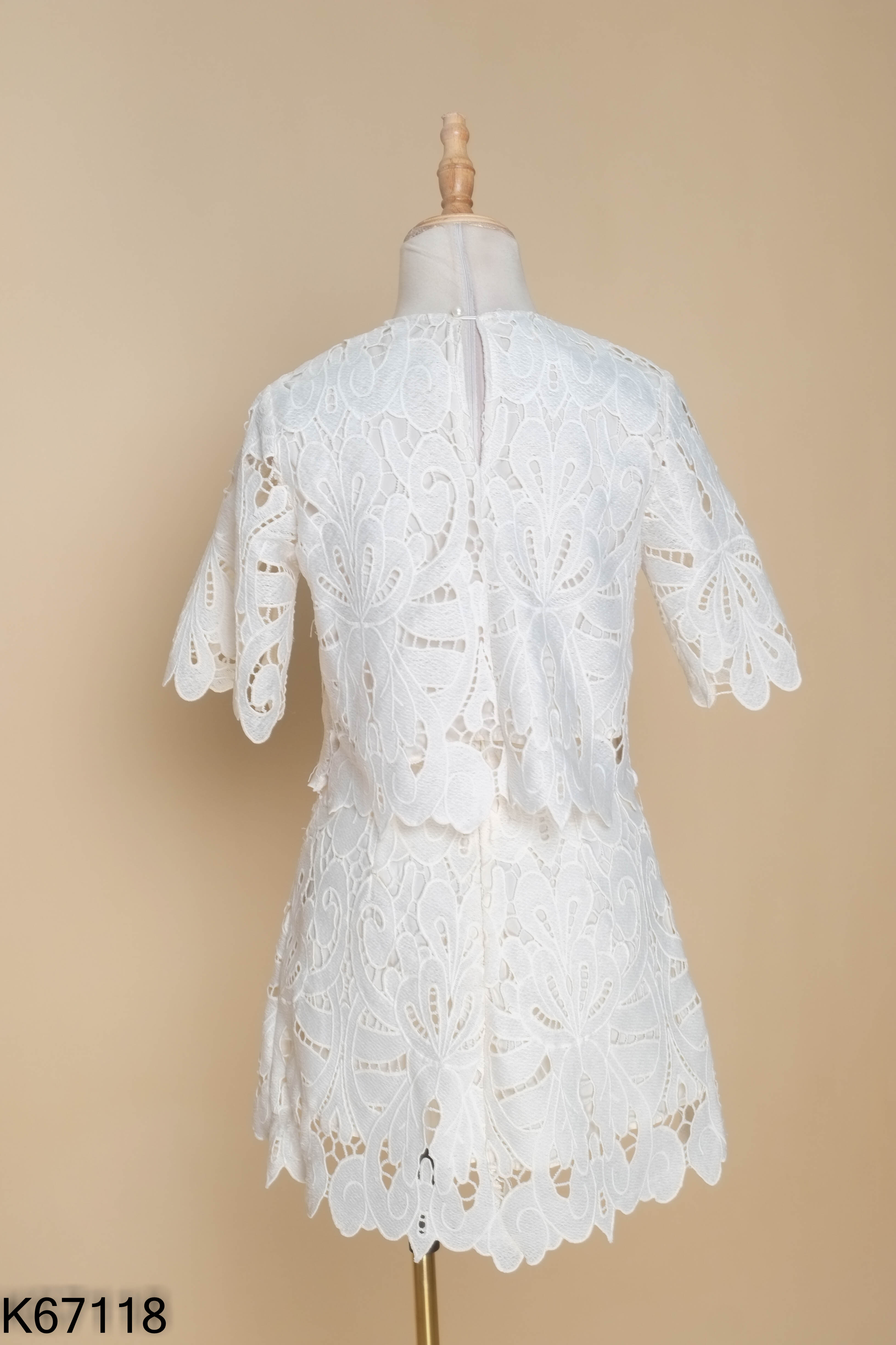 Set ren trắng+váy TN DESIGN