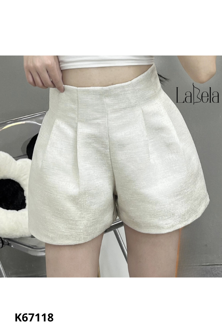 Quần short be tweed gấp ly