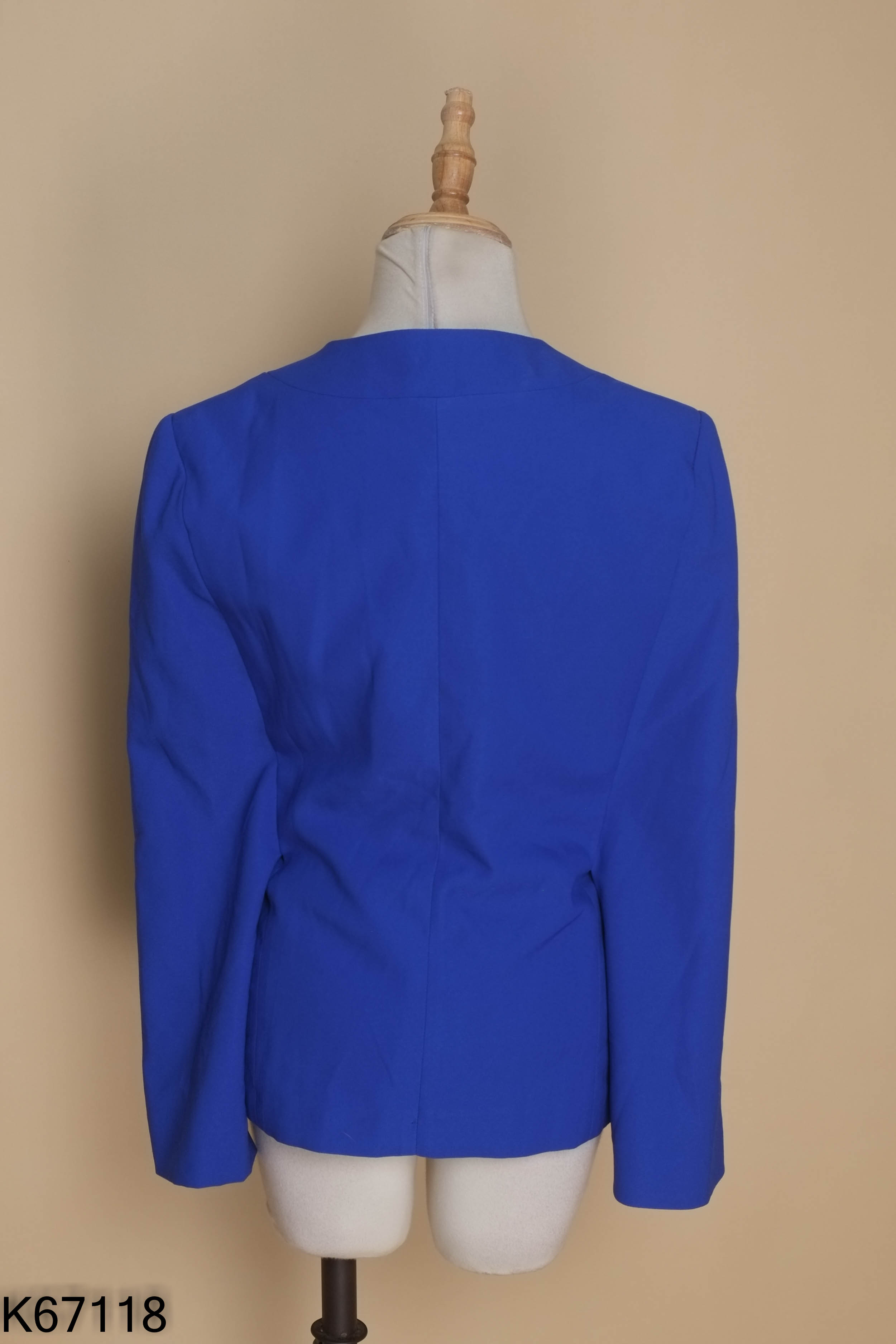 Áo khoác vest xanh ELISE trơn phối tay