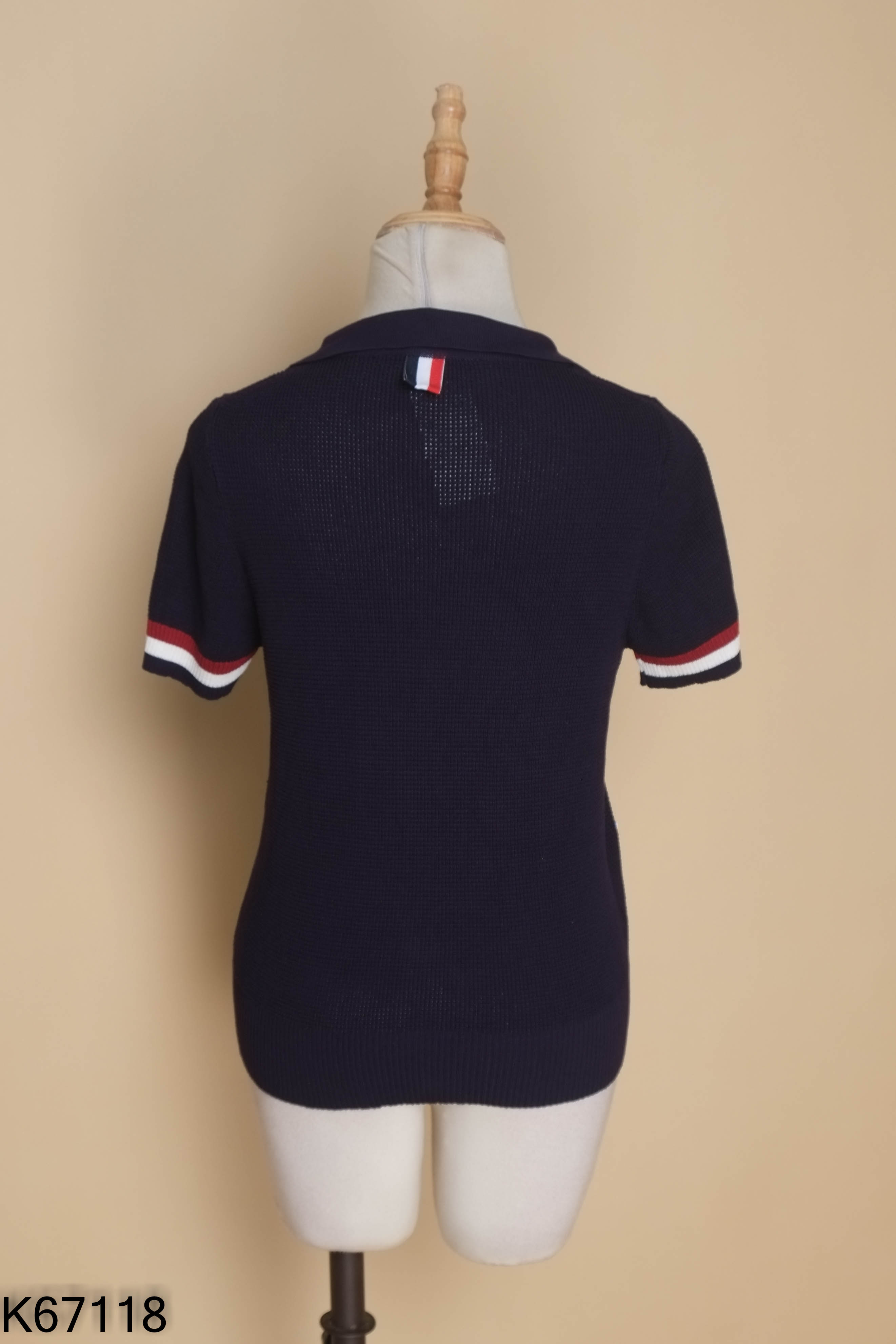 Áo len polo xanh