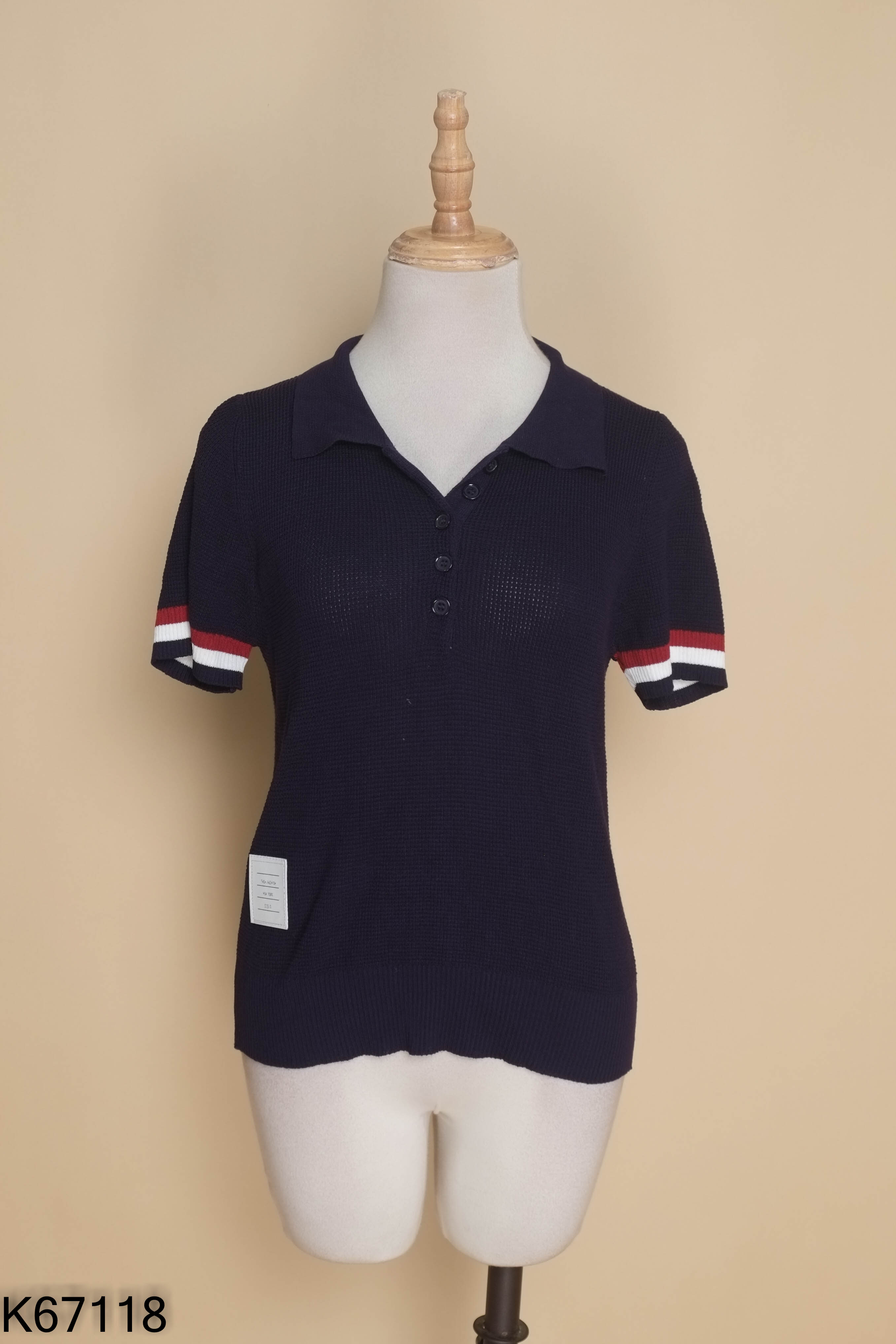 Áo len polo xanh