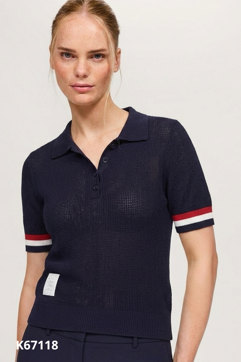 Áo len polo xanh
